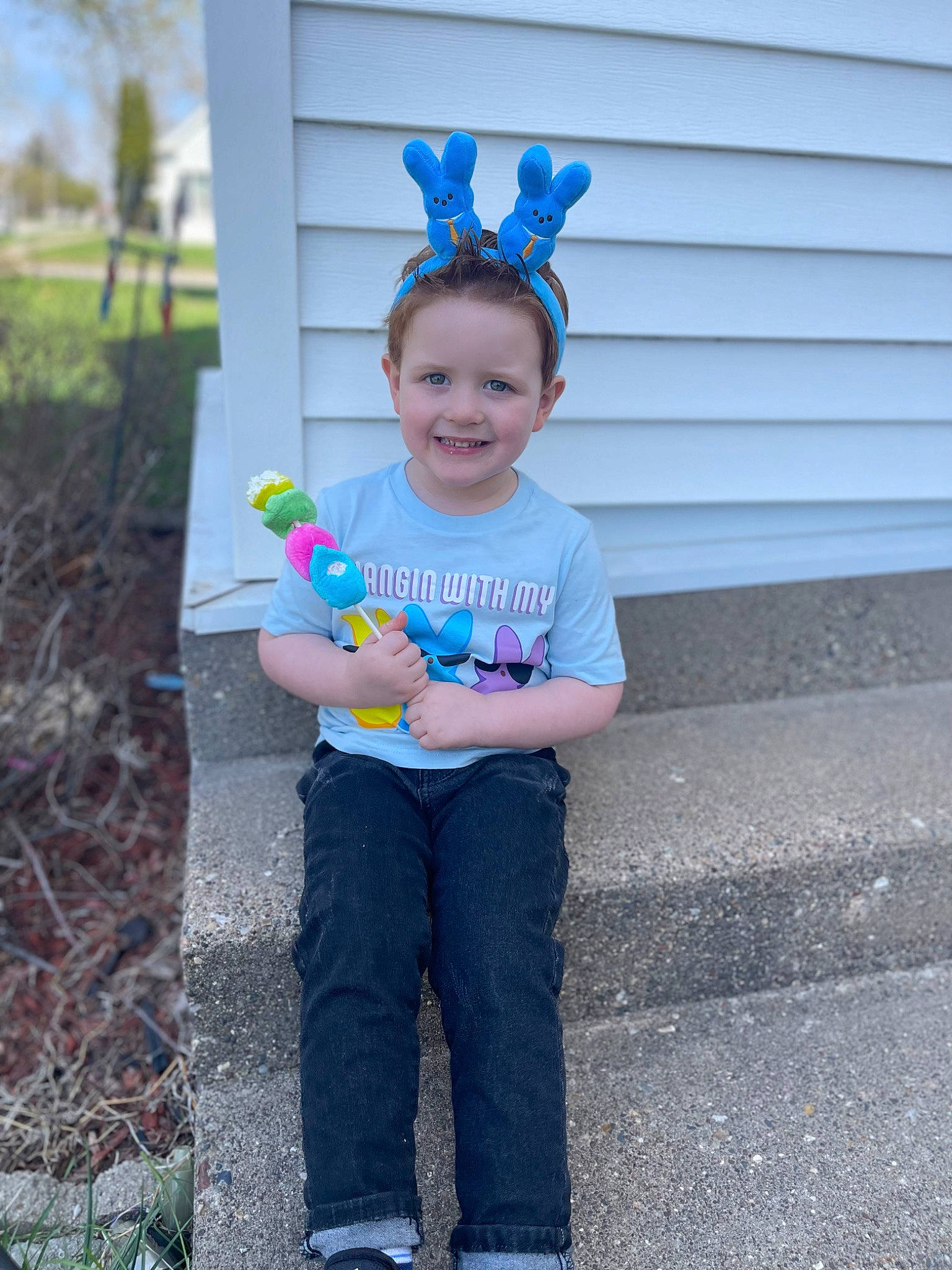 Kenton joined the competition — help win amazing prizes! baby_toddler_clothing, child, clothing, electric_blue, face, fun, grass, hairstyle, happy, head, joy, leaf, mammal, people_in_nature, person, pink, plant, standing, t_shirt, toddler