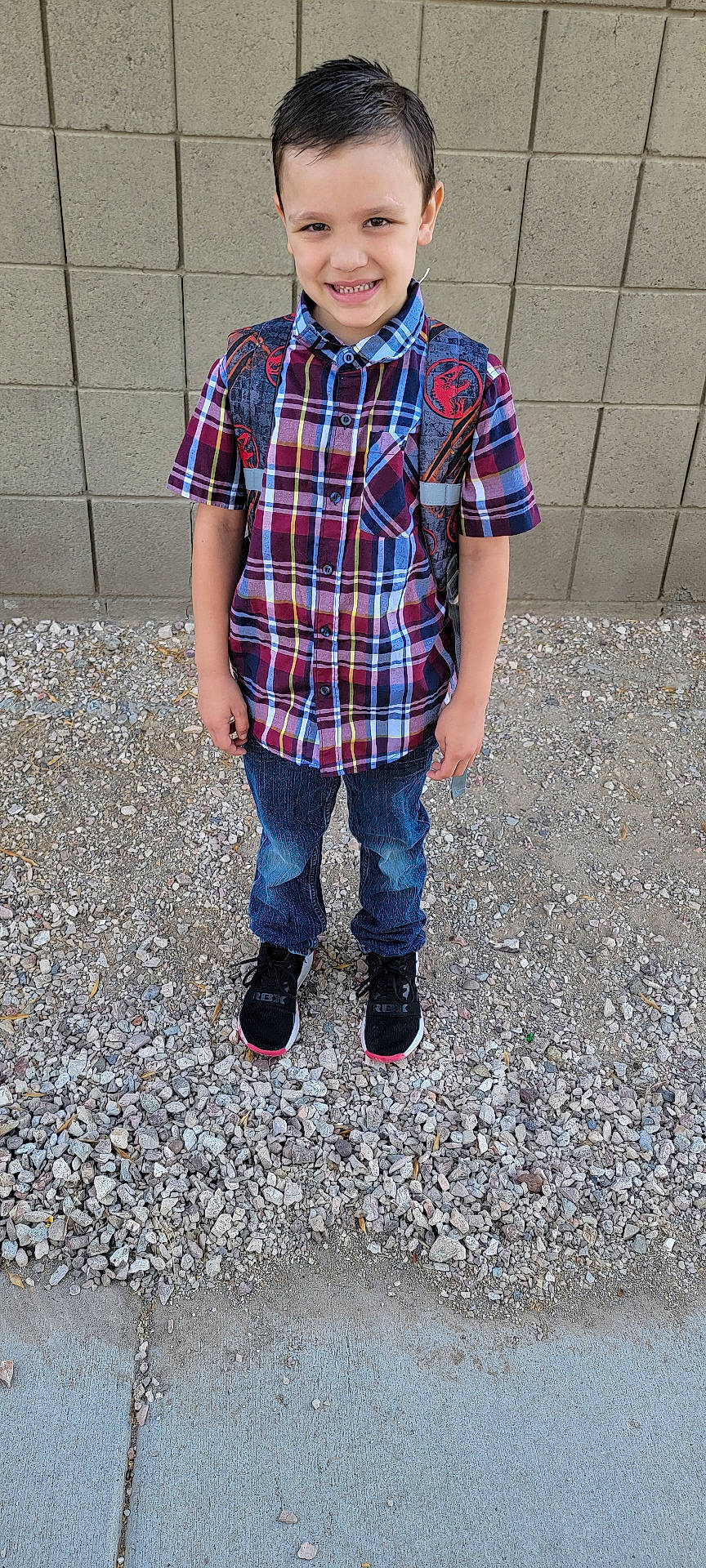 Carter is registered to the contest to win money with this photo: accessories, alloywheel, architecture, baseballcap, blouse, bodypart, boy, brick, building, cap, car, carwheel, child, clothing, cobblestone, dress, face, finger, flagstone, footwear