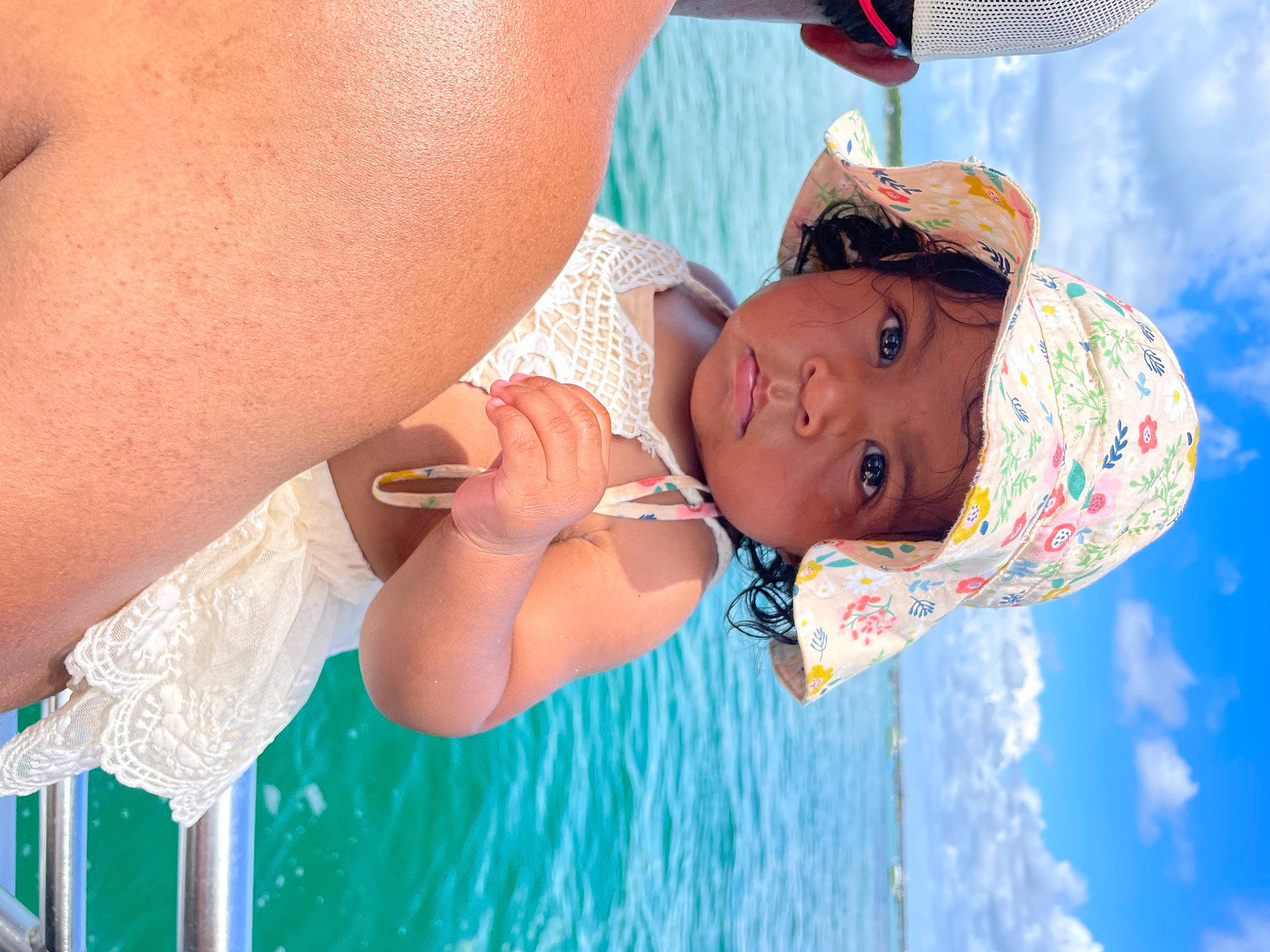 Nila joined the competition — help win amazing prizes! abdomen, azure, baby, chest, child, cloud, elbow, fun, gesture, happy, hat, headwear, leisure, light, people_on_beach, person, recreation, sky, toddler, vacation
