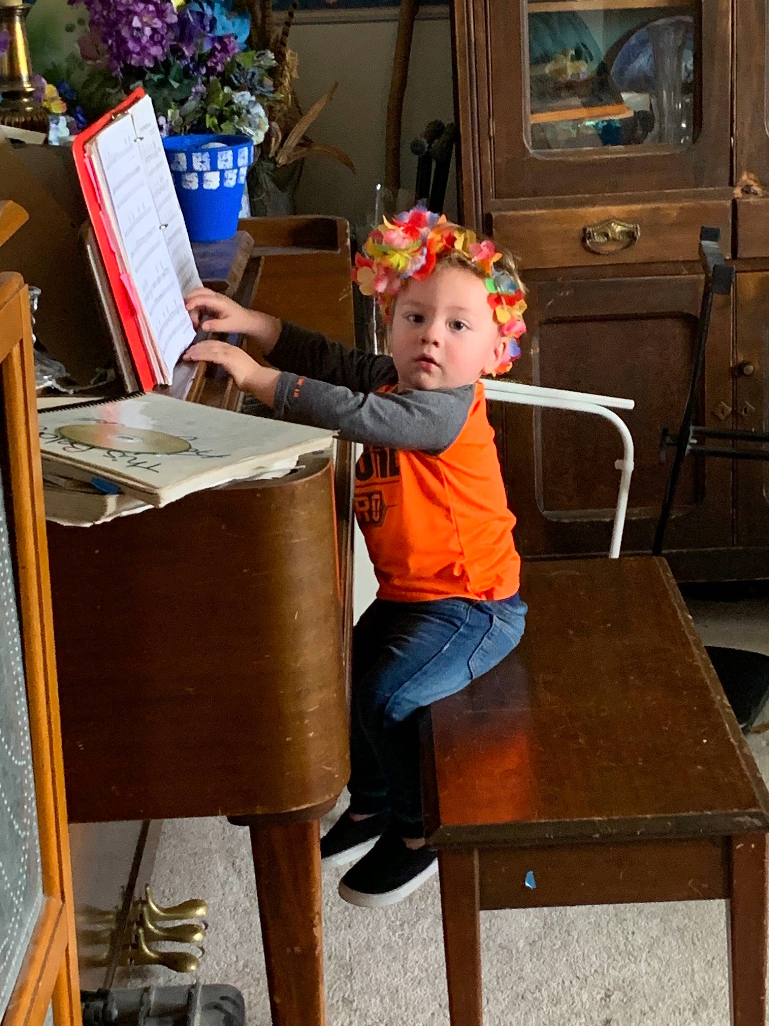 Kaius joined the competition — help win amazing prizes! chair, child, desk, furniture, person, sitting, standing, table