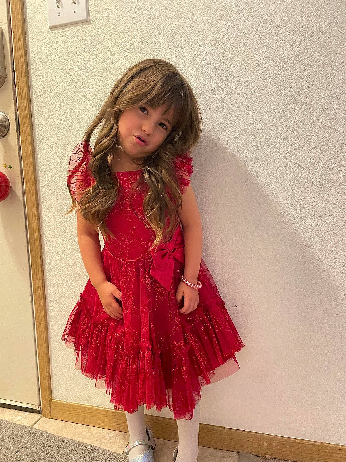 Remi joined the competition — help win amazing prizes! abdomen, baby_toddler_clothing, clothing, day_dress, dress, fashion_design, flooring, hair, human_leg, leg, long_hair, neck, one_piece_garment, person, pink, purple, sleeve, thigh, toddler, trunk