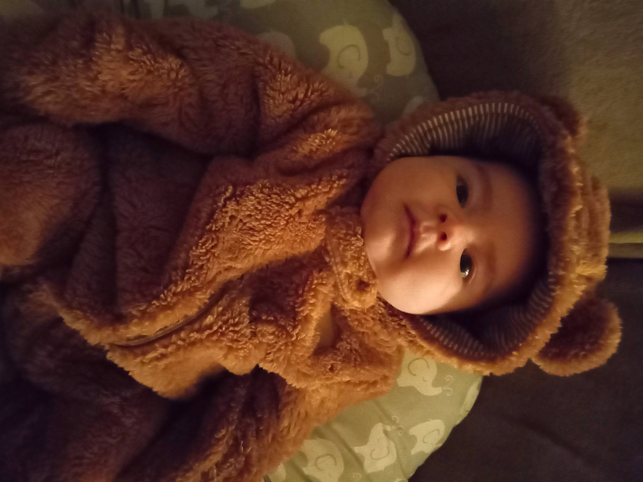 Malachi is registered to the contest to win money with this photo: baby, brown_hair, cap, child, cloud, comfort, ear, eyelash, flash_photography, fur, headwear, knit_cap, lip, nose, person, selfie, skin, toddler, toy, wood