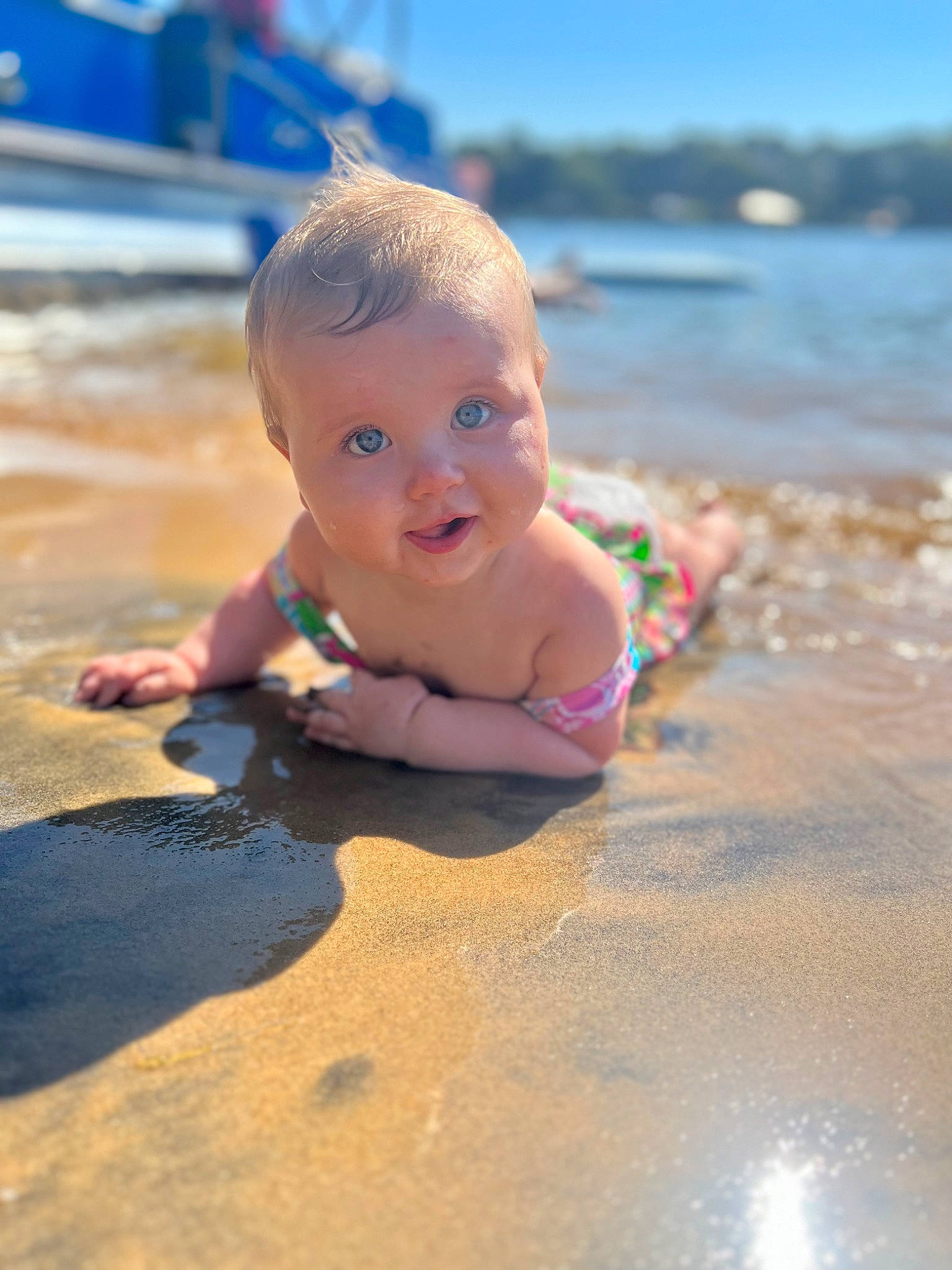 Navy is registered to the contest to win money with this photo: baby, beach, child, cloud, coast, coastal_and_oceanic_landforms, fun, happy, leisure, ocean, people_on_beach, person, recreation, sand, shore, sky, smile, toddler, water, wave