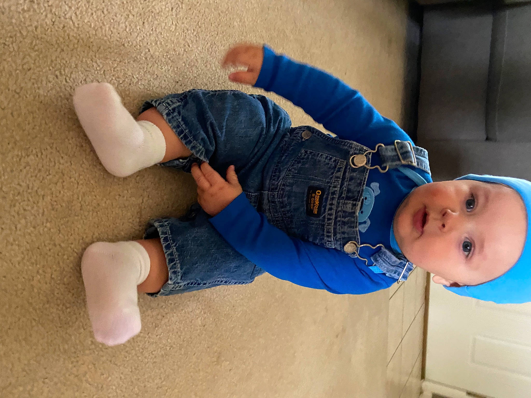 Boston is registered to the contest to win money with this photo: arm, baby, child, jeans, joint, leg, nap, person, toddler