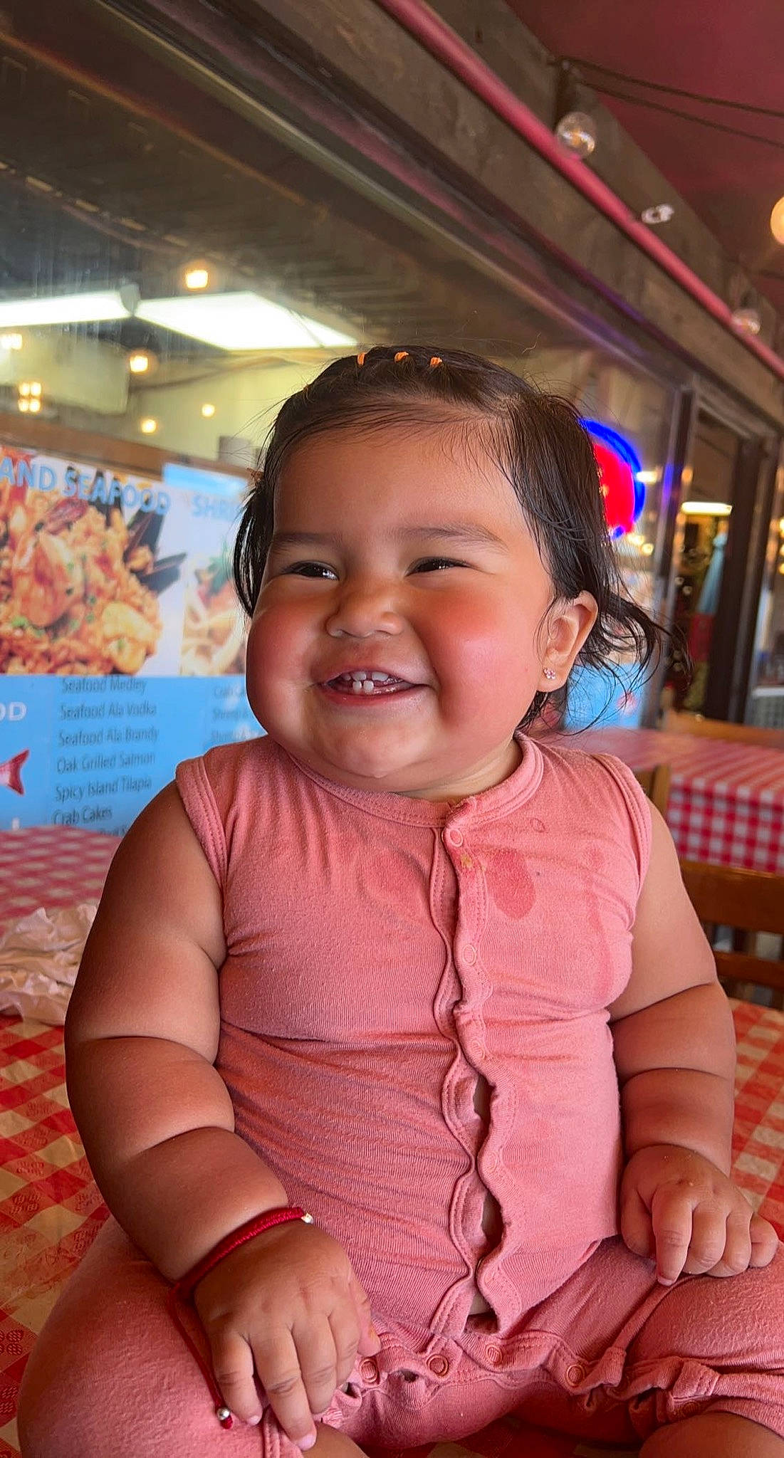 Yaretzi is registered to the contest to win money with this photo: baby, baby_toddler_clothing, cheek, child, chin, comfort, event, finger, fun, hair, happy, human_body, iris, joy, leisure, mouth, nose, person, pink, skin