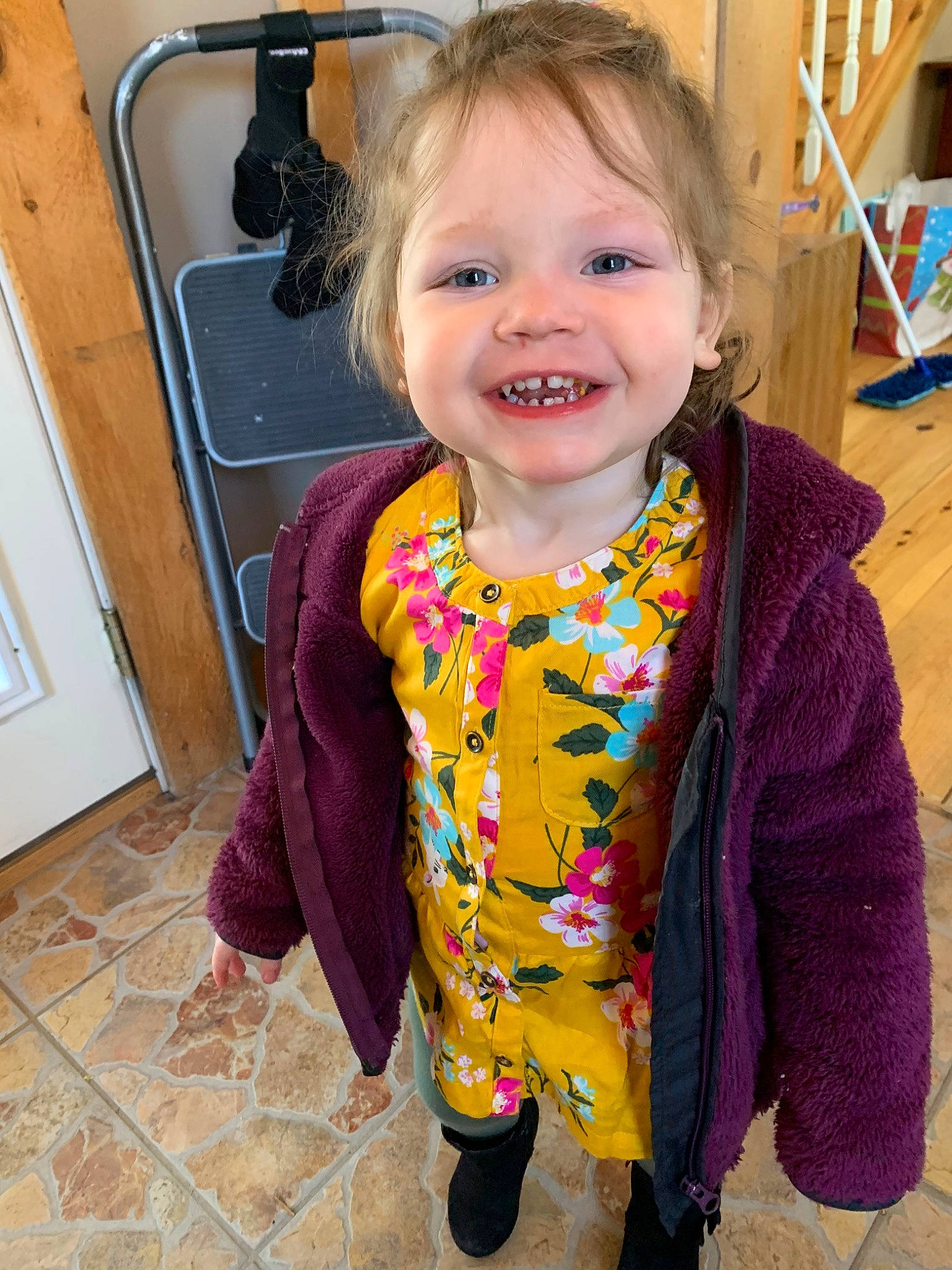 Nylah-marie joined the competition — help win amazing prizes! cheek, child, eye, face, facial_expression, head, iris, joy, neck, nose, organ, outerwear, people, person, play, scarf, skin, smile, standing, toddler