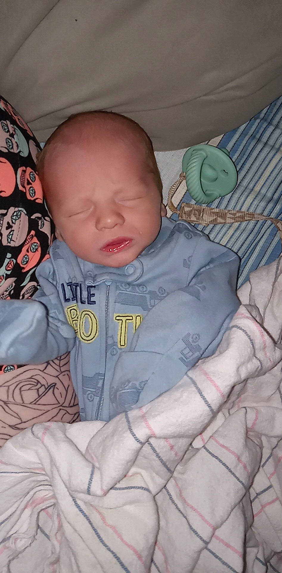 Tucker joined the competition — help win amazing prizes! baby, baby_products, baby_sleeping, baby_toddler_clothing, cheek, child, chin, comfort, eyebrow, finger, illustration, linens, mouth, nose, pattern, person, sitting, skin, sleeve, t_shirt