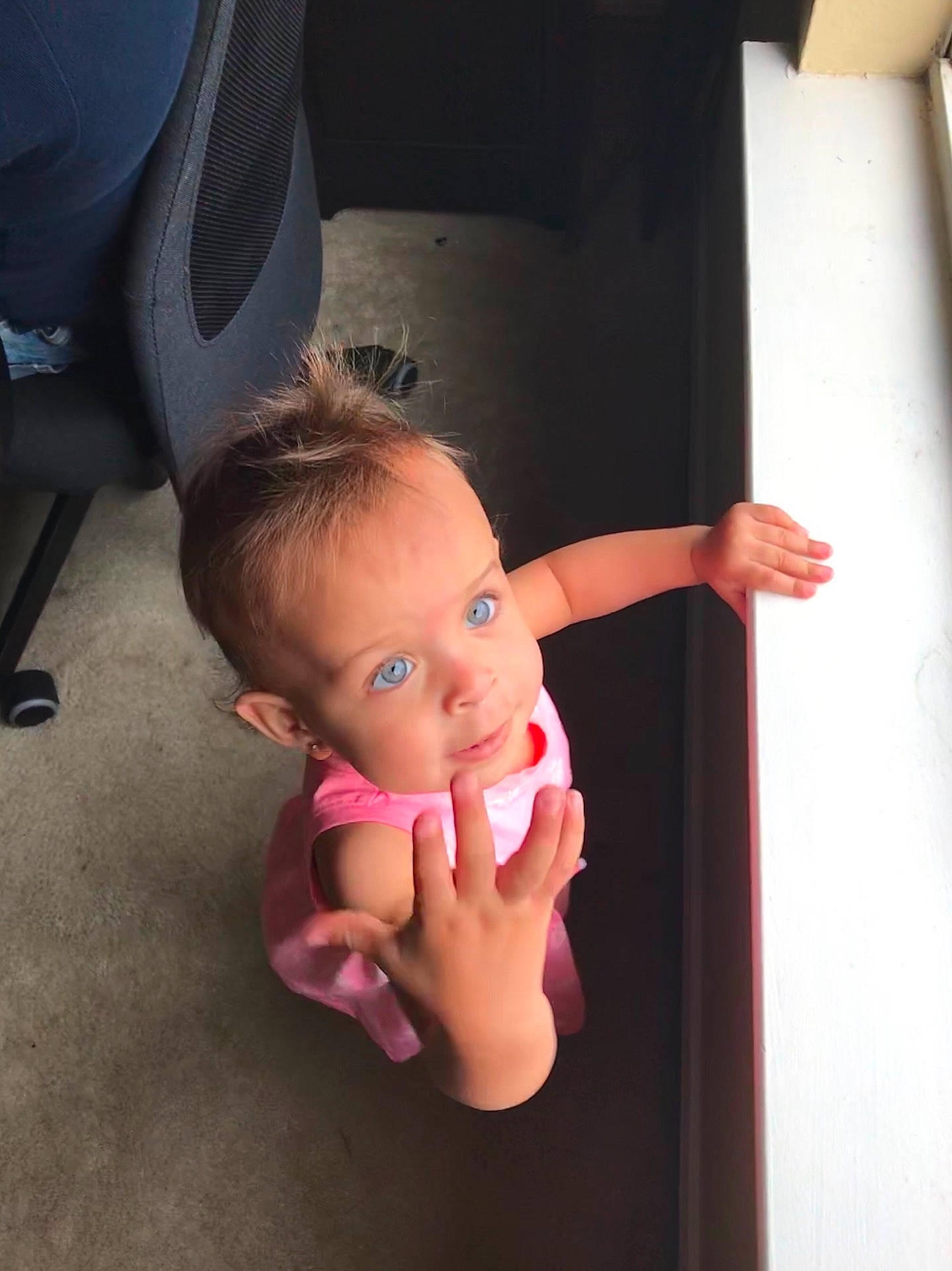 Amira joined the competition — help win amazing prizes! arm, child, finger, fun, girl, hand, infant, person, product, shoulder, standing, toddler