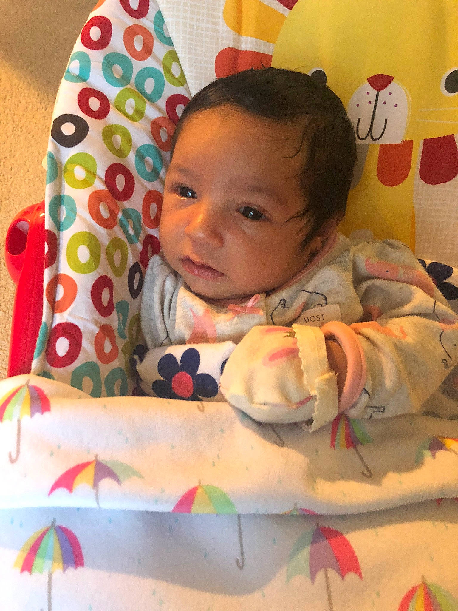 Cailee joined the competition — help win amazing prizes! baby, bedtime, cheek, child, face, forehead, head, linens, lip, person, pink, play, product, skin, textile, toddler, tummy_time