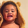 toddler, child, smiling, happy, face, hooded_towel, bath_time, cute, baby, indoor, portrait, skin, expression, fuzzy, warm, person, young_child, headwear, bare_chest, cozy