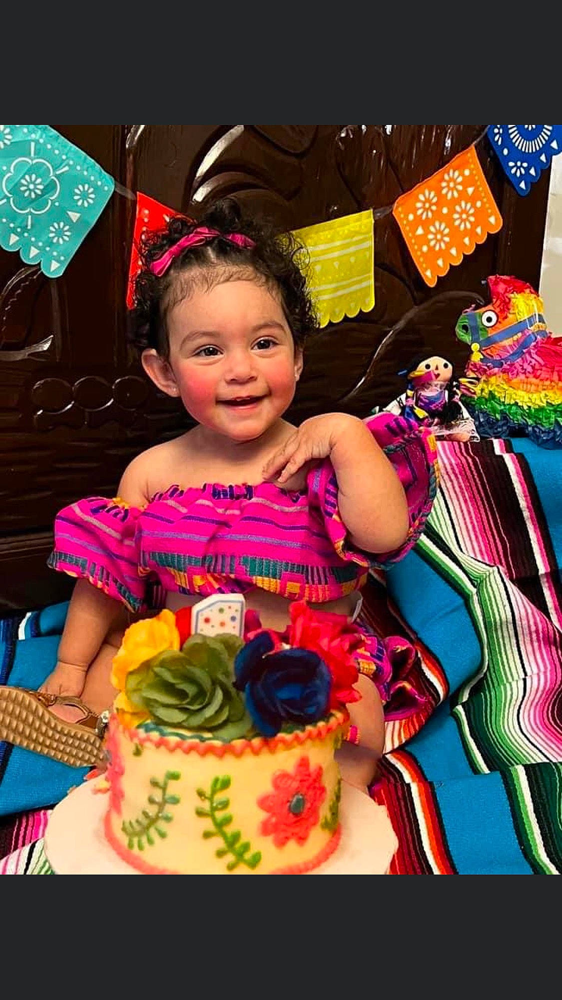 Ehlani is registered to the contest to win money with this photo: cake, cake_decorating, cake_decorating_supply, child, dessert, dress, entertainment, event, face, fashion_design, food, fun, happy, joy, leisure, magenta, person, pink, purple, smile