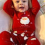 Aaron participe au concours pour gagner de l'argent avec cette photo : baby, child, red_pajamas, santa_claus, holiday_clothing, infant, smiling, happy, face, cute, indoors, cushion, seat, relaxed, christmas, festive, person, portrait, comfort, joyful