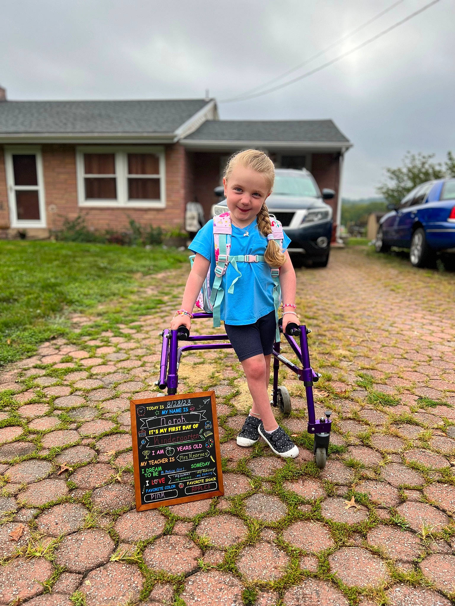 Norah joined the competition — help win amazing prizes! asphalt, bag, car, cloud, electric_blue, fun, grass, house, joy, leisure, person, plant, recreation, shorts, sky, smile, t_shirt, tire, toddler, vehicle