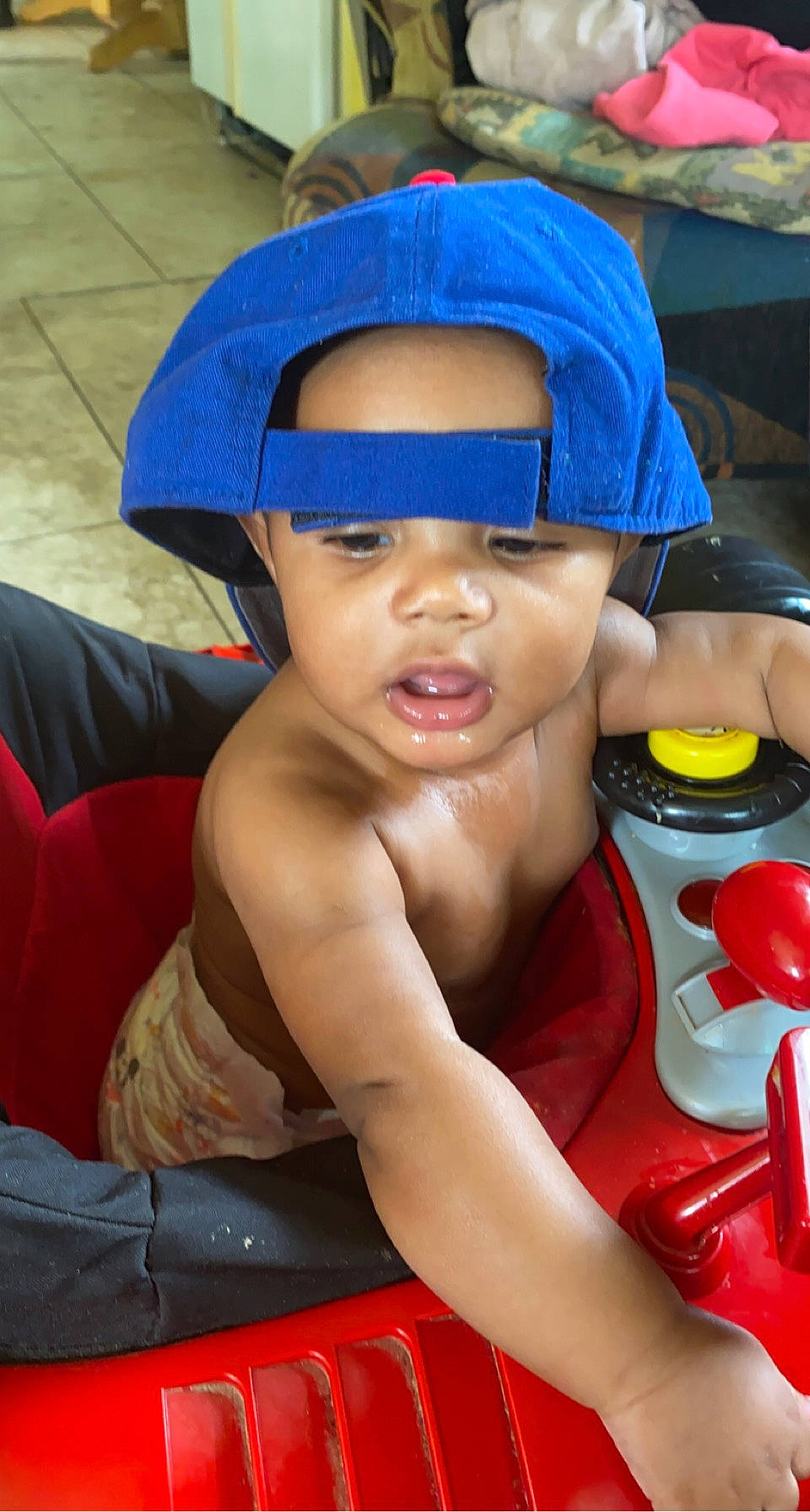 Jaxsyn joined the competition — help win amazing prizes! baby_products, blue, cap, chest, child, chin, electric_blue, eyewear, fun, happy, hat, headgear, headwear, human_body, leisure, mouth, person, personal_protective_equipment, sitting, skin