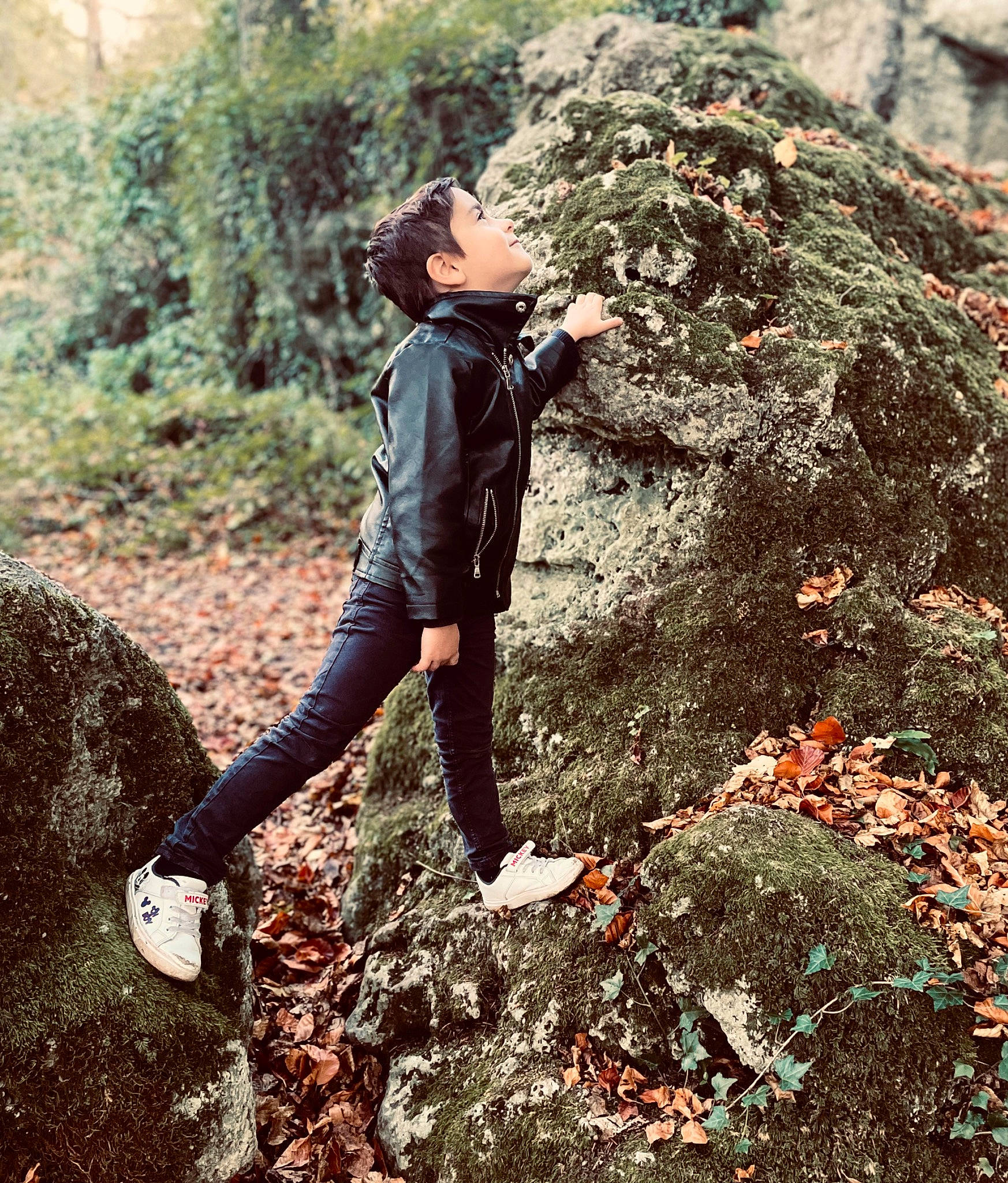 Leonis participe au concours pour gagner de l'argent avec cette photo : adventure, bag, bedrock, boot, denim, forest, grass, happy, human_leg, landscape, leisure, luggage_and_bags, nature, people_in_nature, person, recreation, rock, soil, walking, wilderness