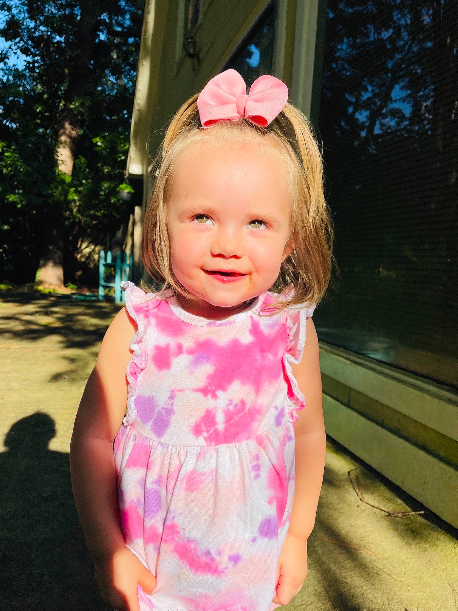 Stella Rose joined the competition — help win amazing prizes! baby, baby_toddler_clothing, cool, gesture, grass, happy, iris, joy, leisure, lip, magenta, person, pink, plant, recreation, skin, sleeve, smile, summer, sunlight