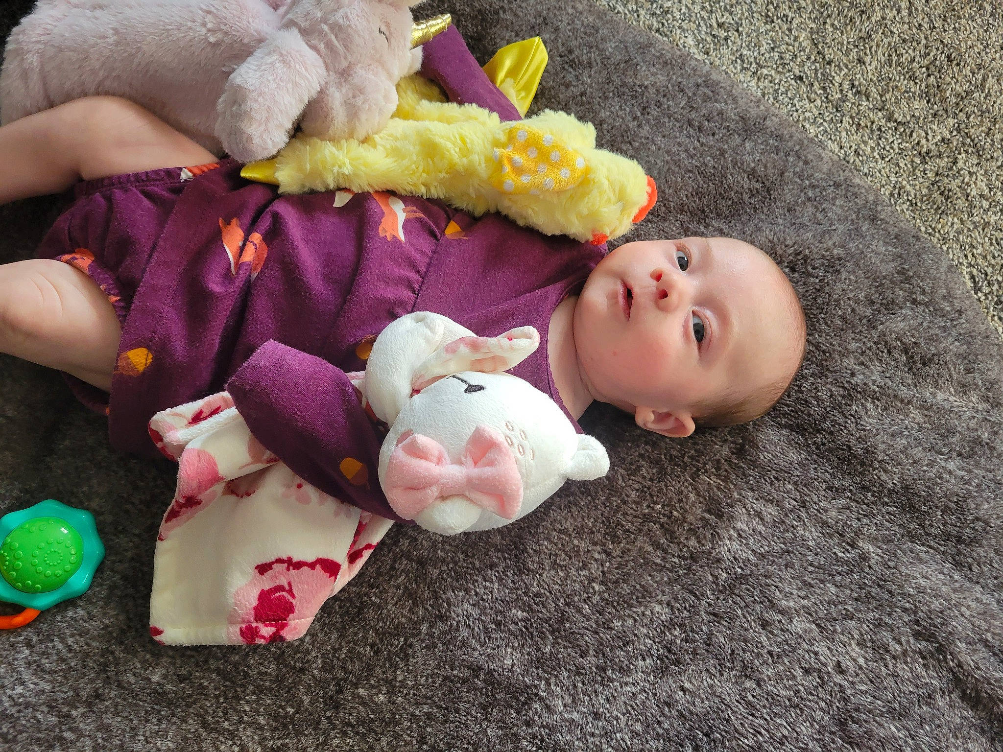 Clarissa is registered to the contest to win money with this photo: baby, baby_products, baby_toddler_clothing, baby_toys, cheek, child, comfort, doll, fur, linens, person, pink, plush, room, sitting, skin, stuffed_toy, teddy_bear, textile, toddler