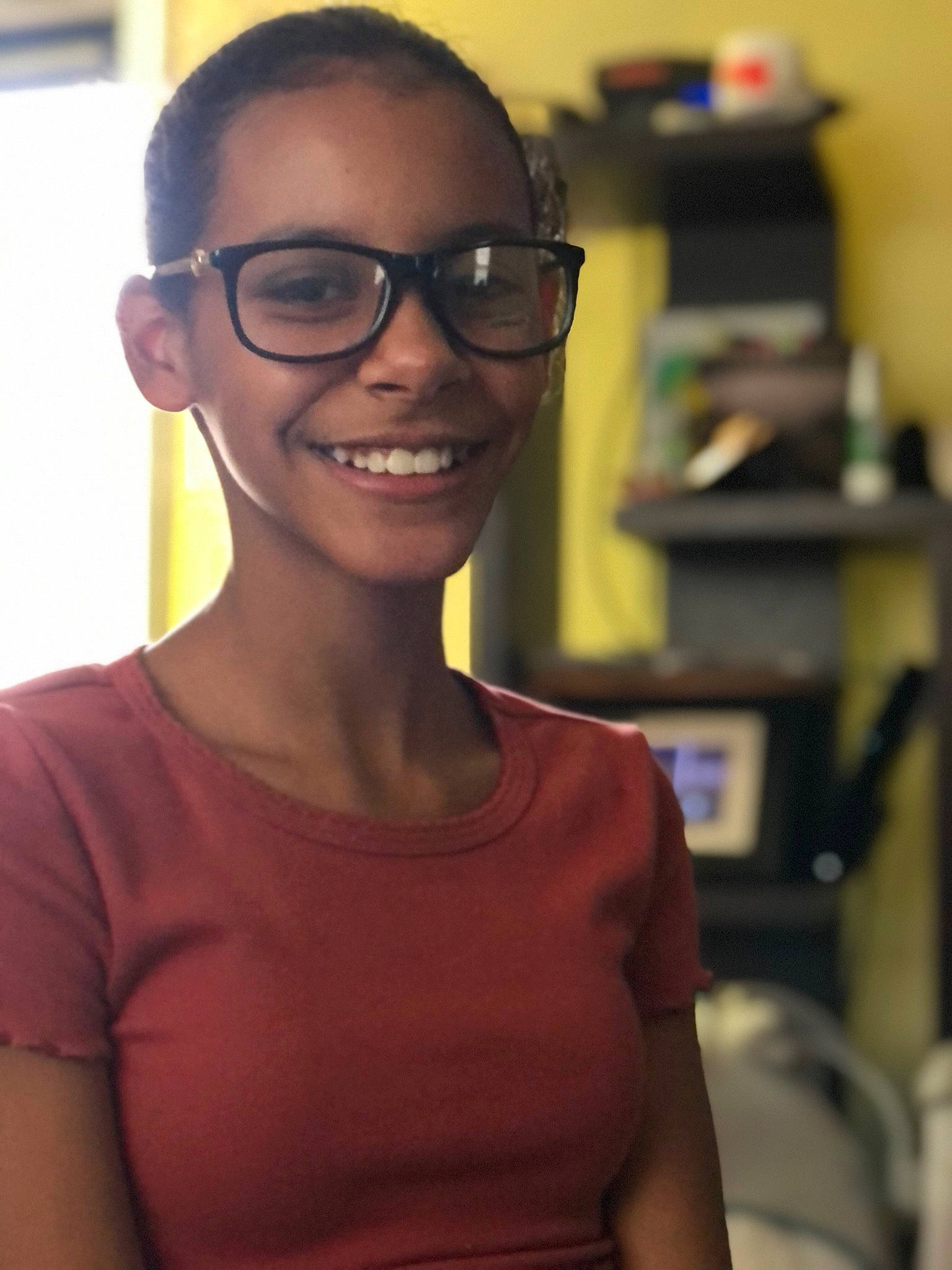 Nashia joined the competition — help win amazing prizes! black_hair, chest, chin, electric_blue, eyebrow, eyewear, fashion_design, forehead, fun, glasses, hairstyle, happy, joy, person, room, shoulder, sleeve, smile, street_fashion, t_shirt