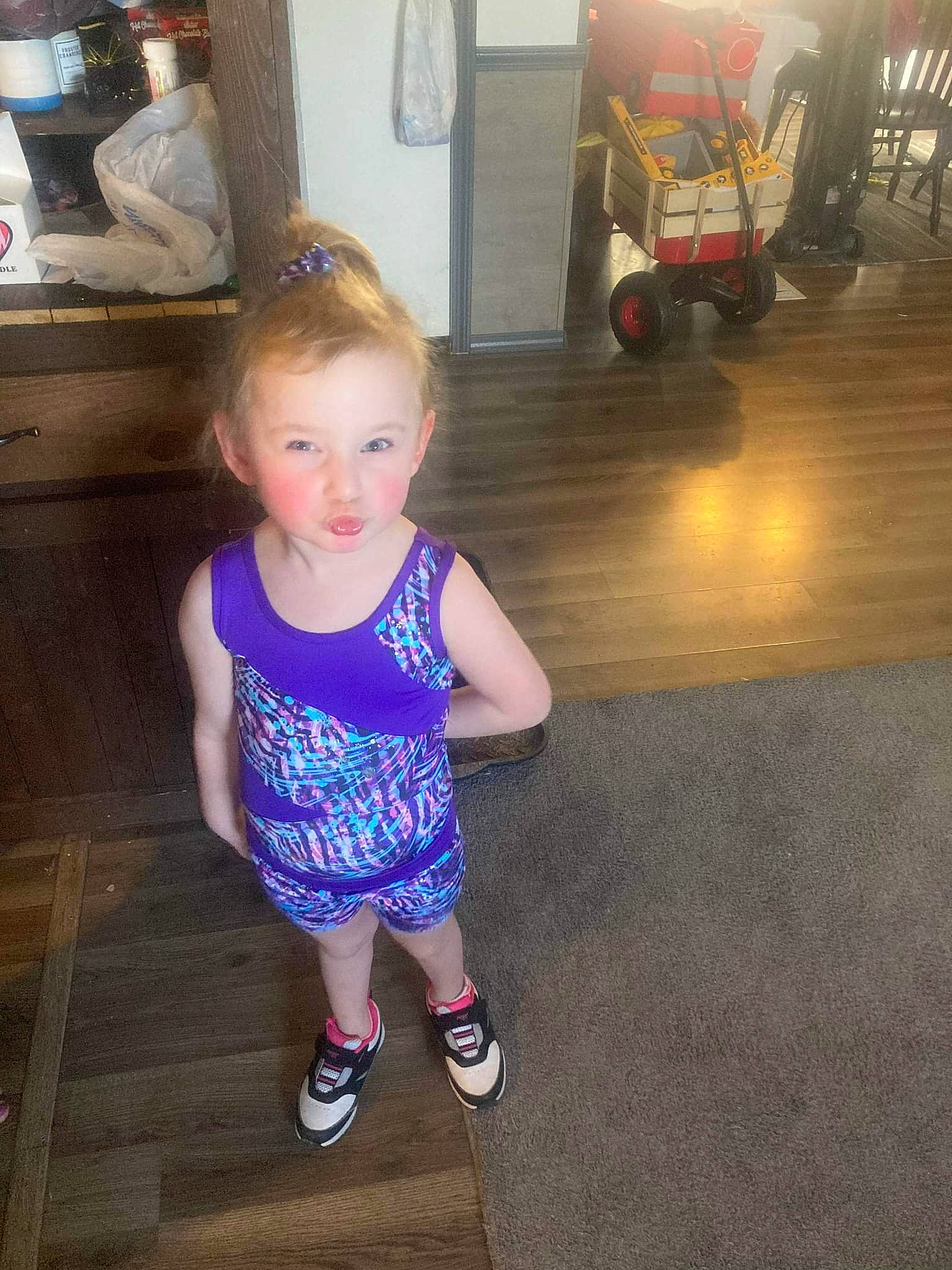 Ava joined the competition — help win amazing prizes! baby_toddler_clothing, eye, floor, flooring, foot, fun, happy, hardwood, human_leg, joint, leg, leisure, person, shoulder, skin, standing, thigh, tire, toddler, trunk