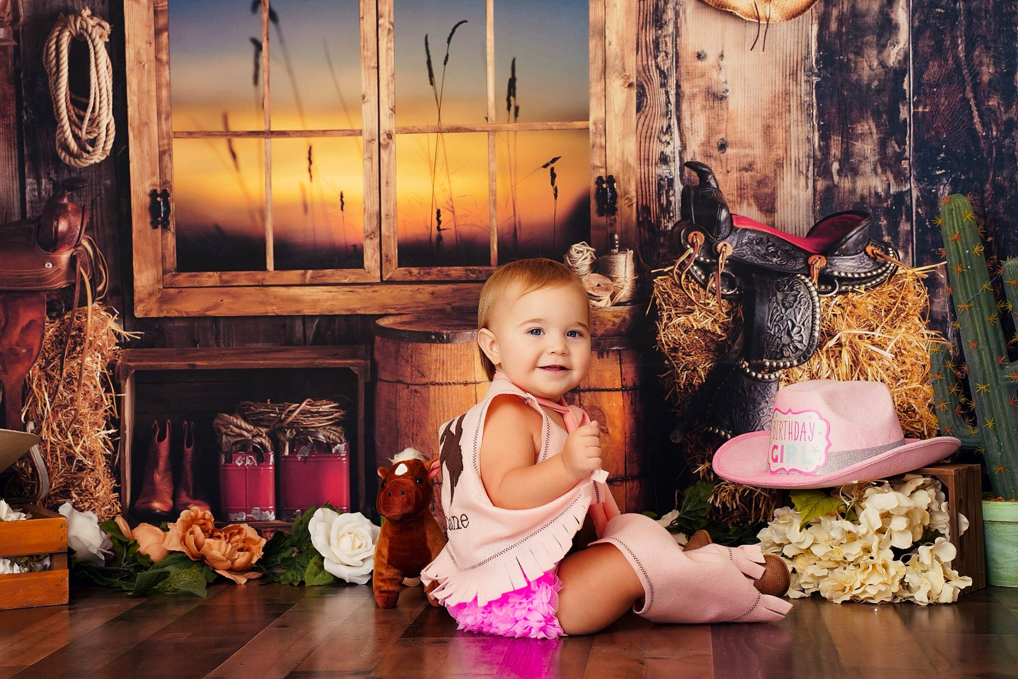 Sloane is registered to the contest to win money with this photo: baby, child, event, flash_photography, flooring, floral_design, fun, happy, joy, magenta, person, pink, plant, room, sitting, smile, snapshot, still_life_photography, toddler, toy