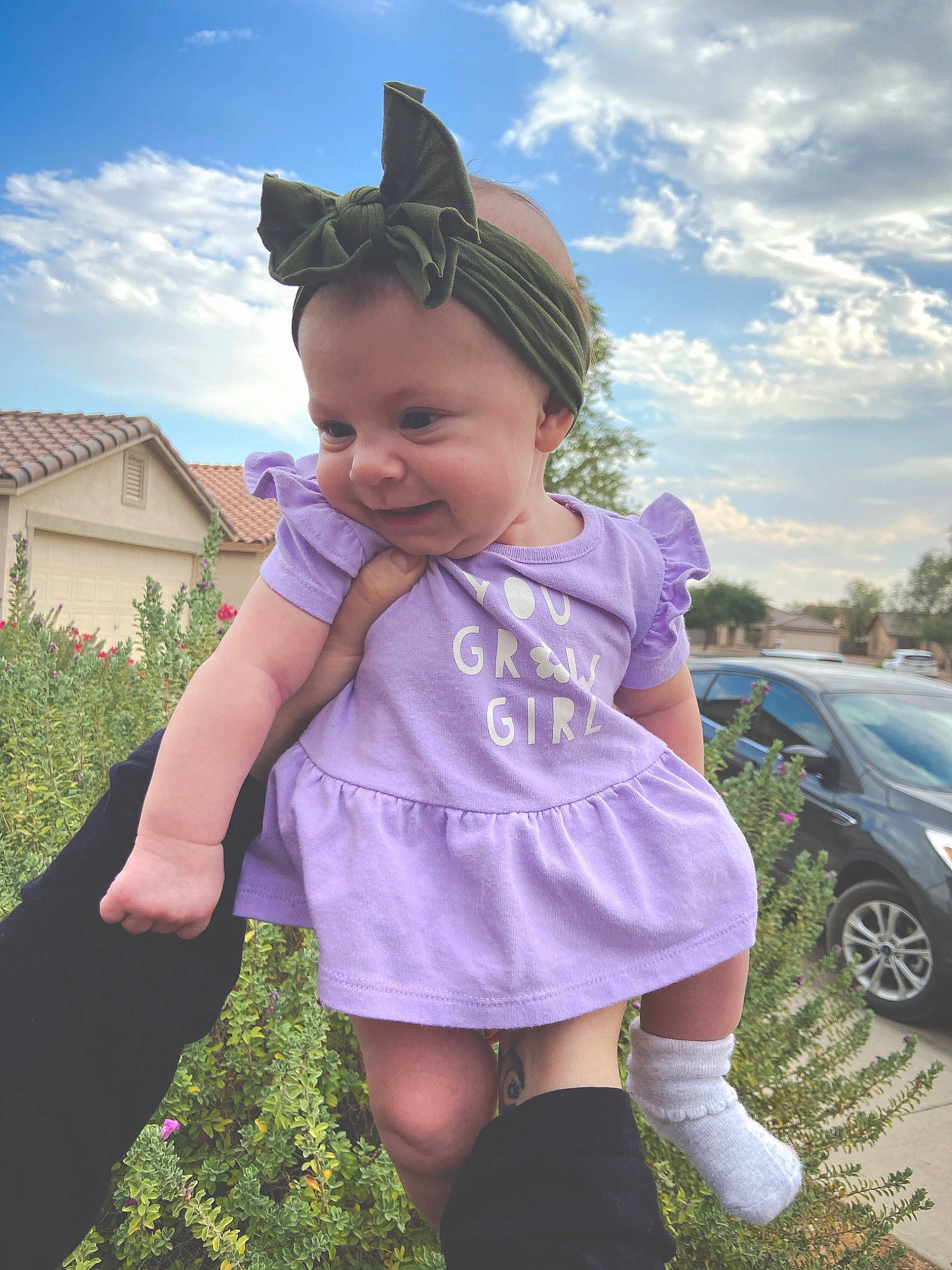Elowyn is registered to the contest to win money with this photo: beauty, brown_hair, car, child, eye, grass, hand, happy, lavender, long_hair, person, photography, pink, purple, skin, sky, smile, summer, sunlight, toddler