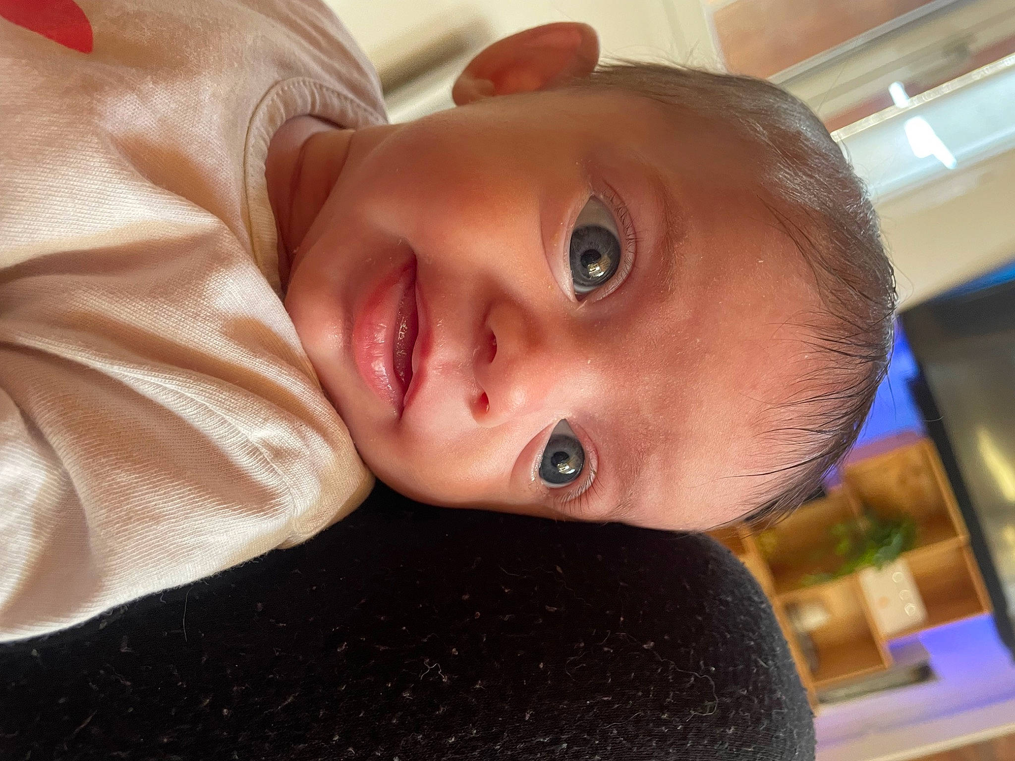 Kiara participe au concours pour gagner de l'argent avec cette photo : baby, cheek, child, comfort, ear, eye, eyebrow, eyelash, forehead, happy, iris, jaw, lip, mouth, neck, nose, person, skin, smile, toddler