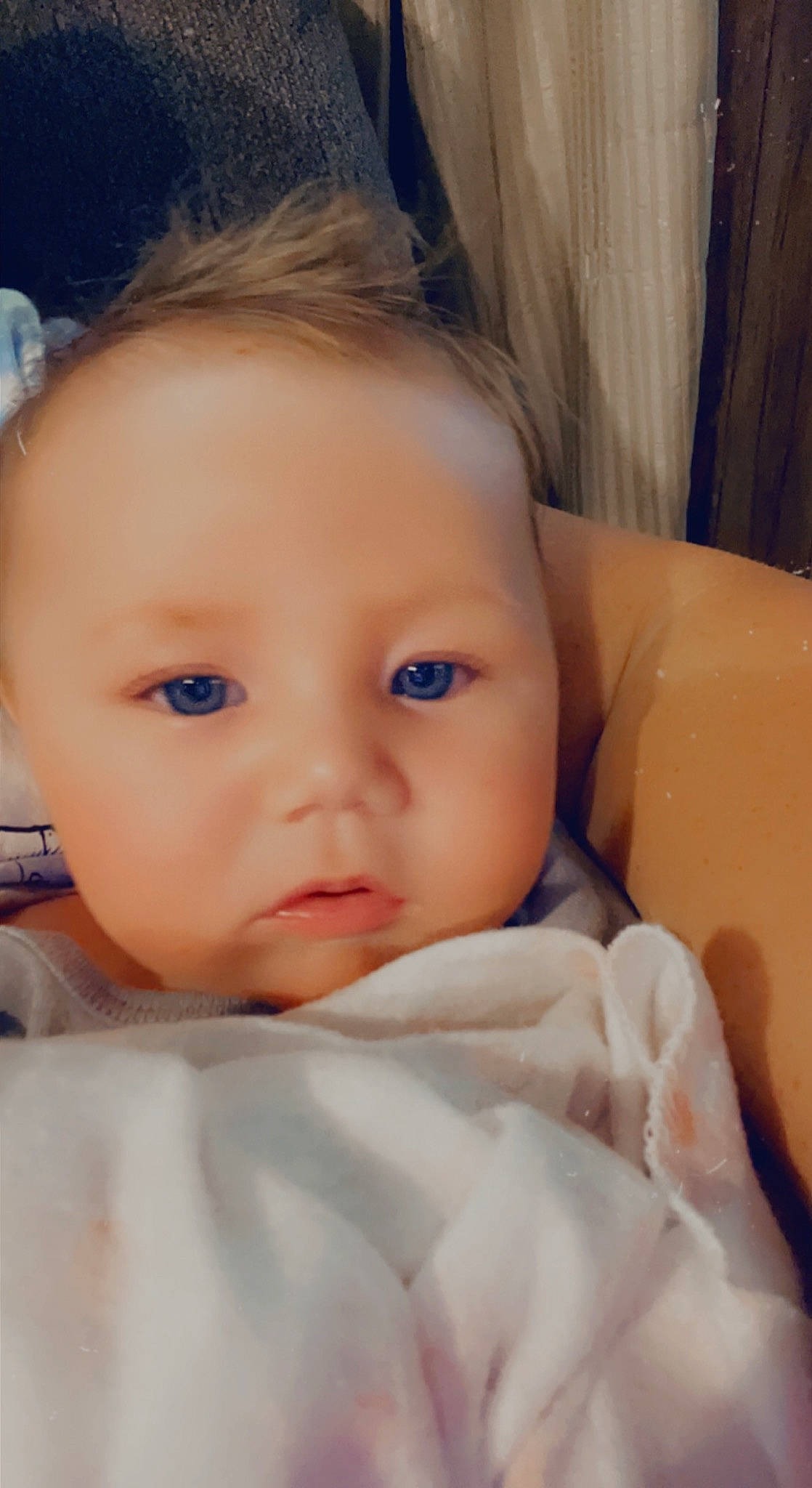 Sawier is registered to the contest to win money with this photo: baby, cheek, child, chin, comfort, ear, eye, eyebrow, eyelash, facial_expression, flash_photography, forehead, happy, iris, linens, lip, nose, person, skin, smile