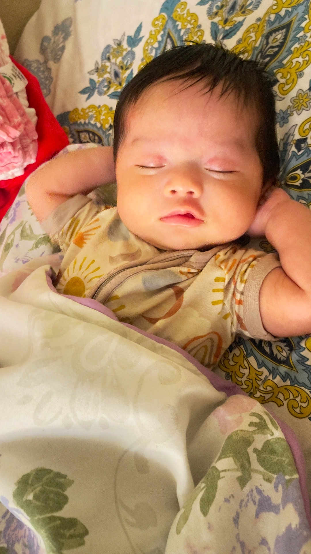 Hnnah joined the competition — help win amazing prizes! baby, sleeping, blanket, bed, pillow, child, infant, peaceful, rest, cozy, soft_lighting, face, hair, pattern, fabric, comfort, indoors, cute, relaxed, person