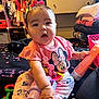Valenciannah joined the competition — help win amazing prizes! baby, child, infant, pink_clothing, minnie_mouse, toy, blanket, indoor, dresser, folded_blanket, basket, cute, sitting, face, hand, expression, playtime, room, soft_lighting, hair_bow