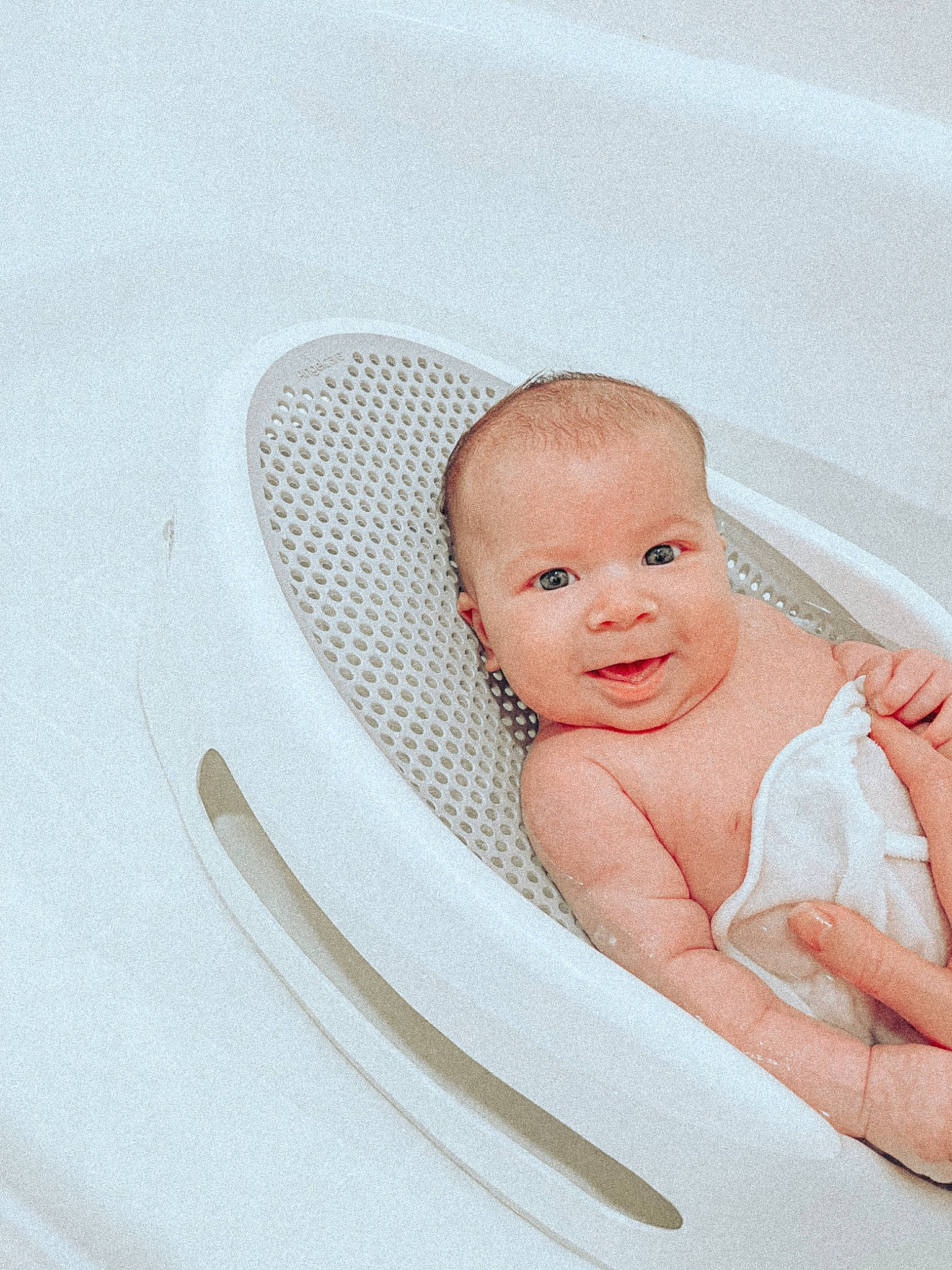 Hayes joined the competition — help win amazing prizes! baby, baby_bathing, baby_products, baby_safety, bathing, bathroom, bathtub, comfort, eyebrow, eyelash, facial_expression, headgear, linens, person, plumbing, plumbing_fixture, room, skin, smile, stomach