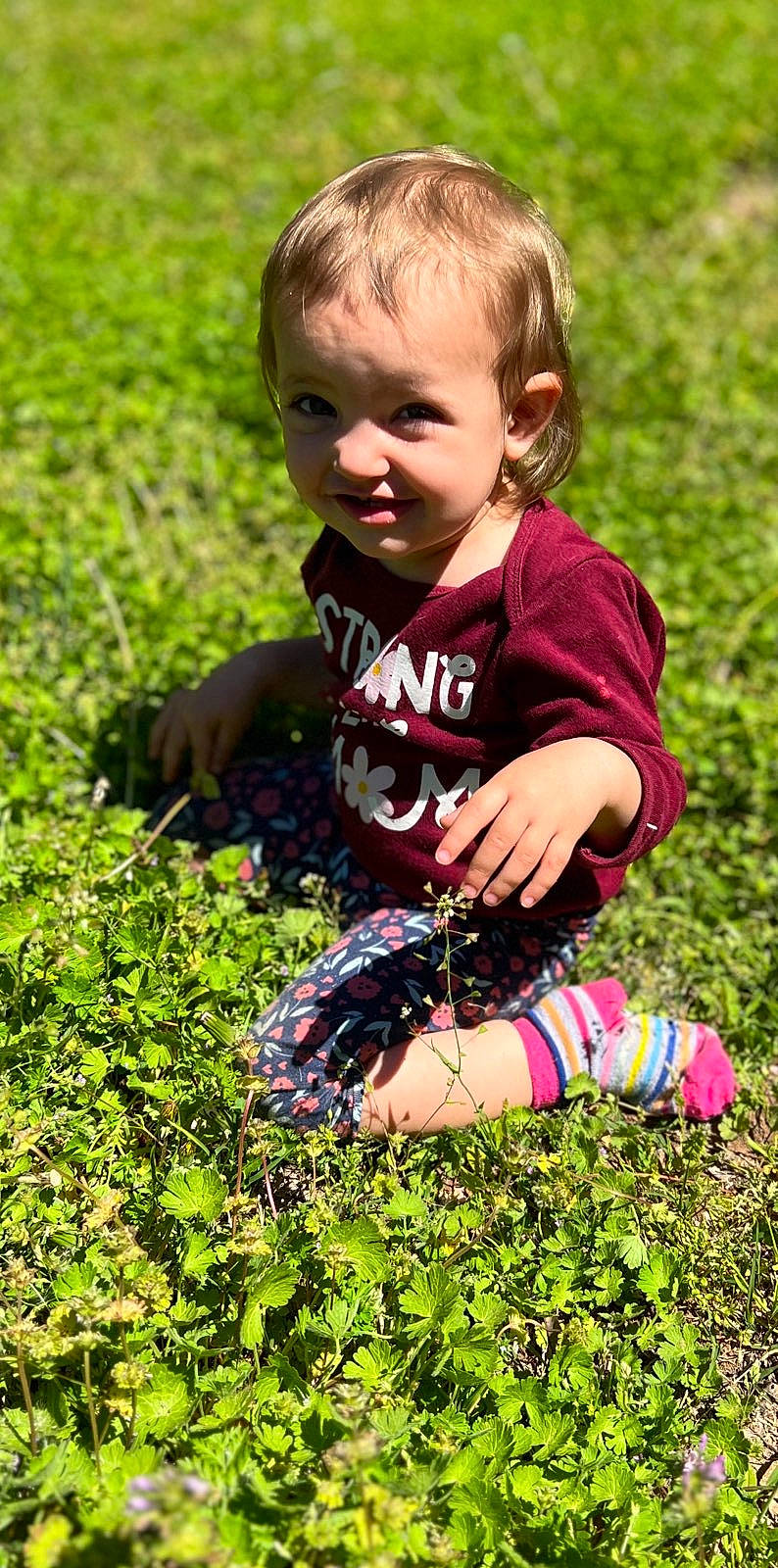 Olive joined the competition — help win amazing prizes! baby, baby_toddler_clothing, child, fun, garden, gardening, grass, grass_family, grassland, groundcover, happy, lawn, meadow, pattern, people_in_nature, person, plant, prairie, sitting, soil