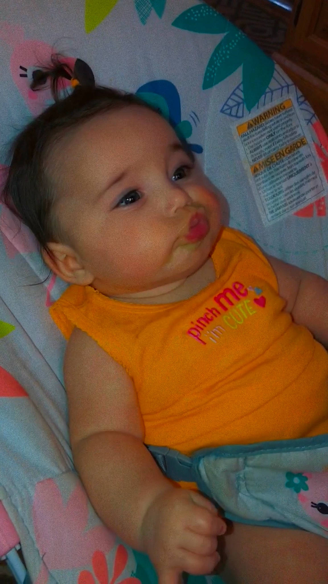 Kora joined the competition — help win amazing prizes! baby, baby_toddler_clothing, cheek, chin, ear, eye, eyebrow, finger, forehead, fun, hairstyle, happy, iris, lip, mouth, nose, person, pink, product, skin