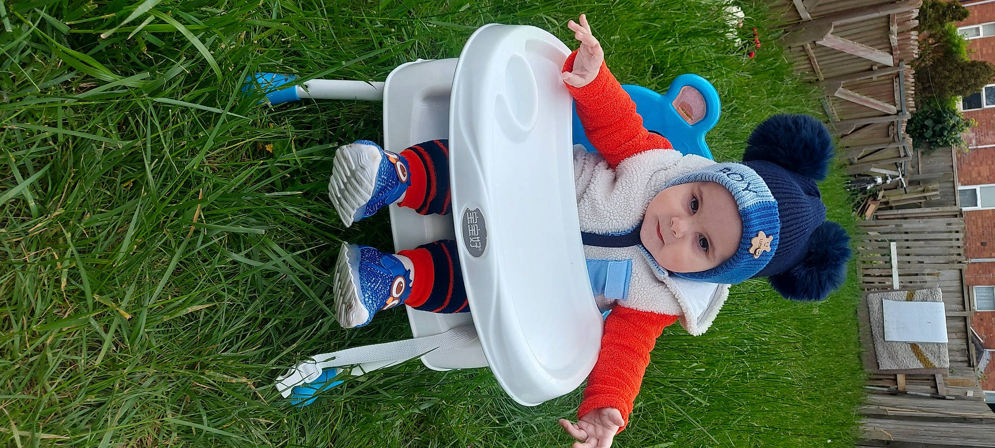 Dominic Darius joined the competition — help win amazing prizes! baby, baby_toddler_clothing, cap, child, electric_blue, fictional_character, fun, grass, happy, hat, headwear, leisure, person, plant, play, recreation, smile, sun_hat, toddler, tree