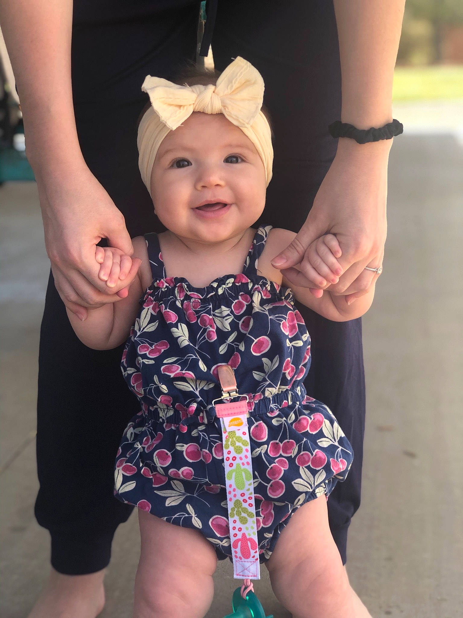 Marley Mae joined the competition — help win amazing prizes! arm, baby, child, dress, ear, face, finger, fun, hand, happy, head, headgear, headwear, human_body, joy, leg, person, pink, skin, smile