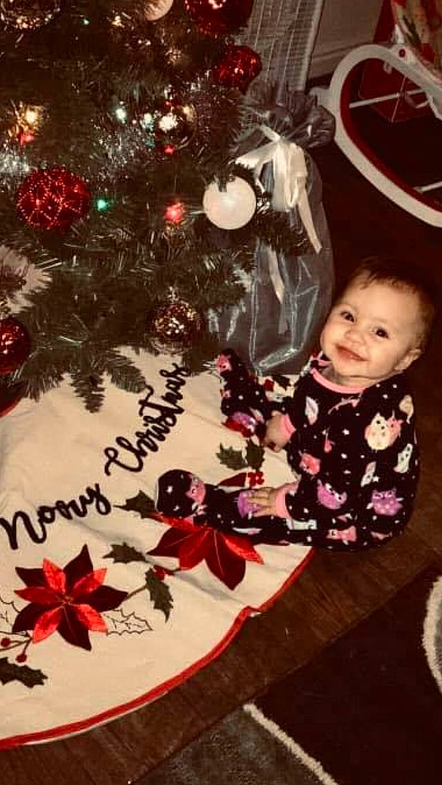 Luna joined the competition — help win amazing prizes! child, christmas, christmas_decoration, christmas_eve, christmas_ornament, christmas_tree, holiday, interior_design, ornament, person, plant, toddler, tree