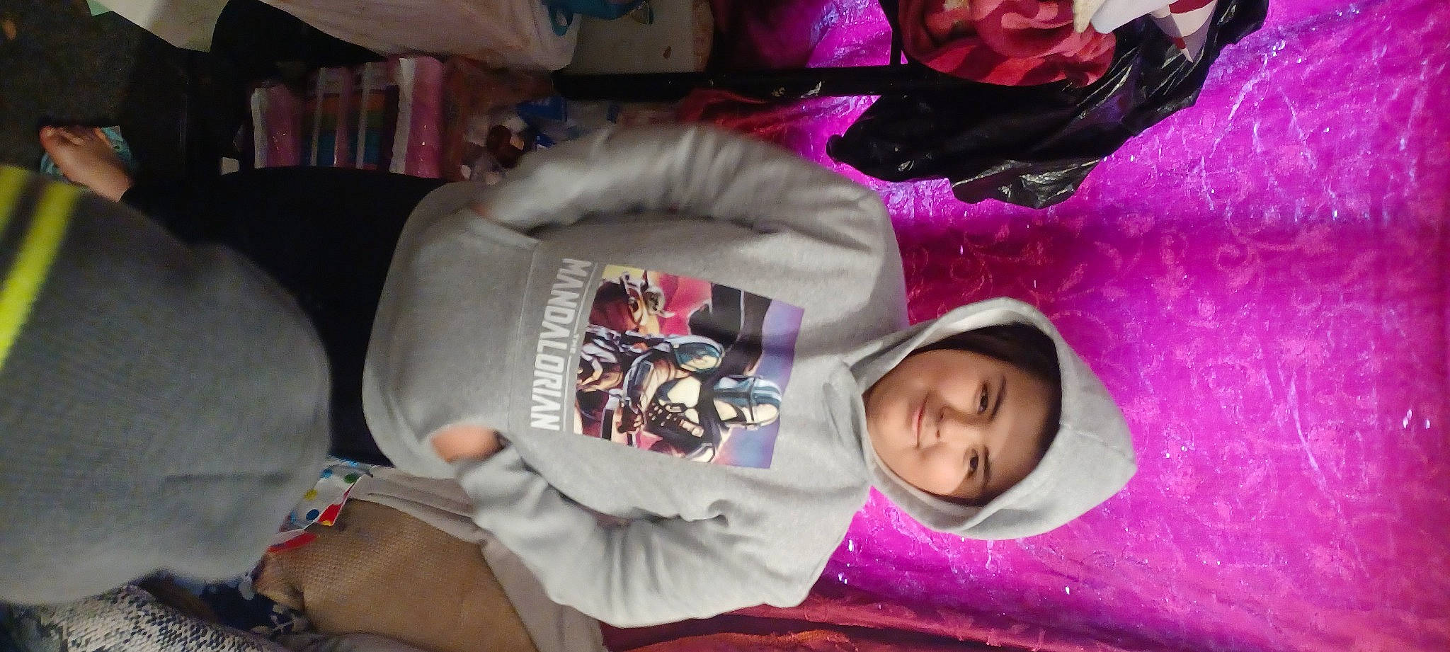 James joined the competition — help win amazing prizes! carmine, child, comfort, fun, headgear, headwear, human_leg, joy, knee, lap, leisure, magenta, mouth, person, pink, plant, purple, room, sitting, thigh