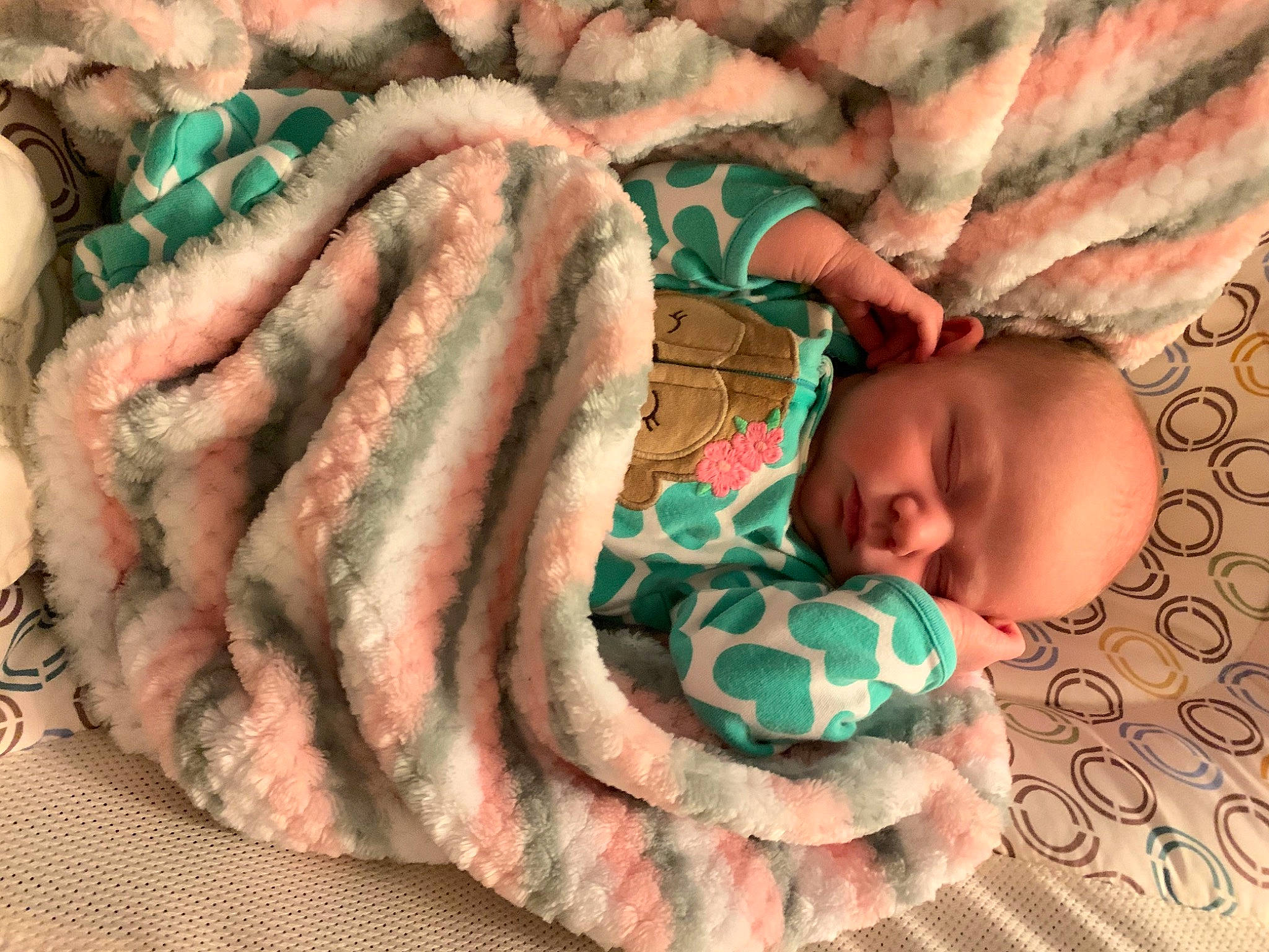 Oliviagrace joined the competition — help win amazing prizes! baby, baby_products, baby_sleeping, baby_toddler_clothing, bedtime, birth, blanket, comfort, flesh, linens, nap, natural_material, organ, pattern, peach, person, pink, skin, sleep, textile