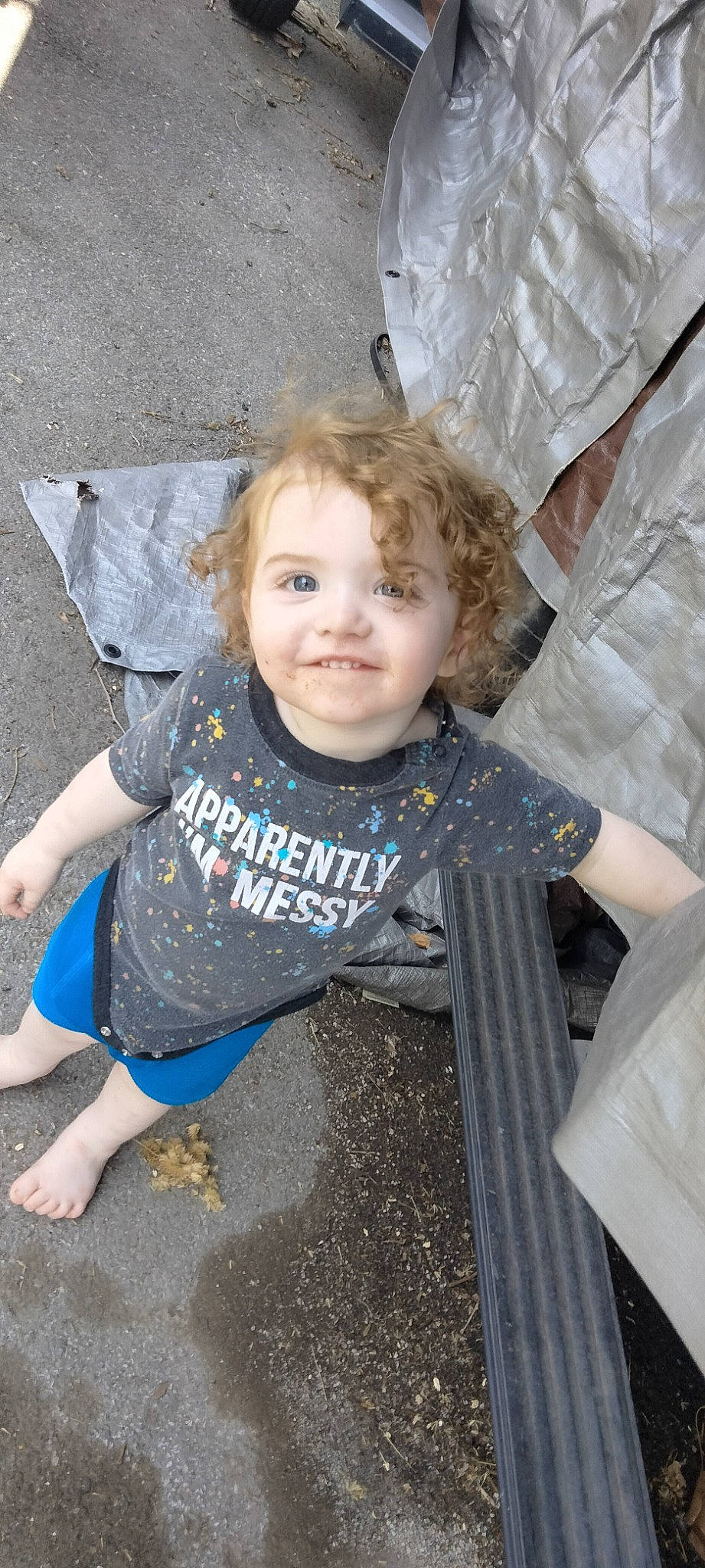 Ethan joined the competition — help win amazing prizes! blond, child, electric_blue, eye, facial_expression, fun, grass, hairstyle, happy, iris, joy, pattern, person, road_surface, sitting, sleeve, smile, standing, t_shirt, textile