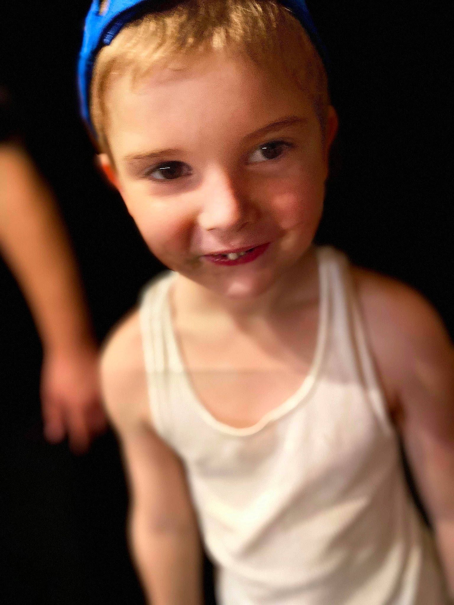 Hayden is registered to the contest to win money with this photo: active_tank, cheek, chin, clothing, ear, eye, eyebrow, face, flash_photography, gesture, happy, head, iris, joy, neck, organ, person, skin, sleeve, smile