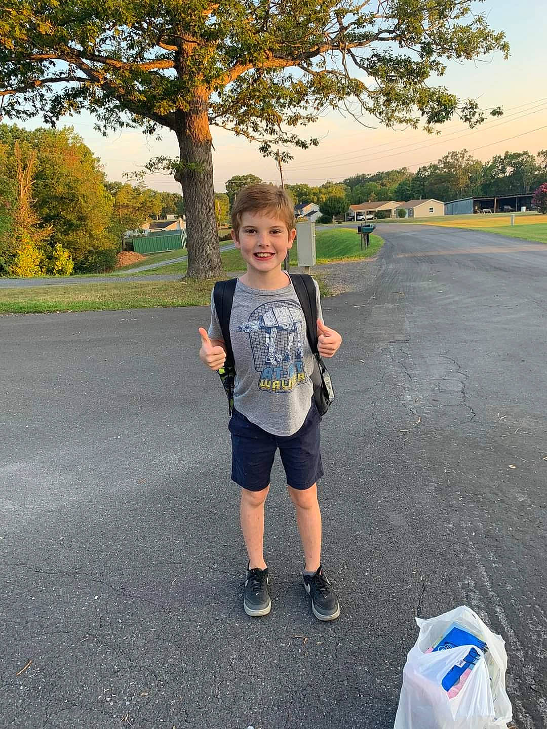 Hayden joined the competition — help win amazing prizes! asphalt, athlete, competition_event, electric_blue, exercise, fun, grass, joy, landscape, leisure, luggage_and_bags, people, person, plant, recreation, road, road_surface, shorts, sky, t_shirt