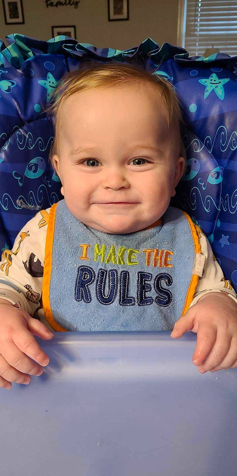 Landon is registered to the contest to win money with this photo: azure, baby_toddler_clothing, blue, cheek, chin, eye, eyebrow, face, finger, forehead, hairstyle, happy, head, iris, joy, nose, person, product, skin, sleeve