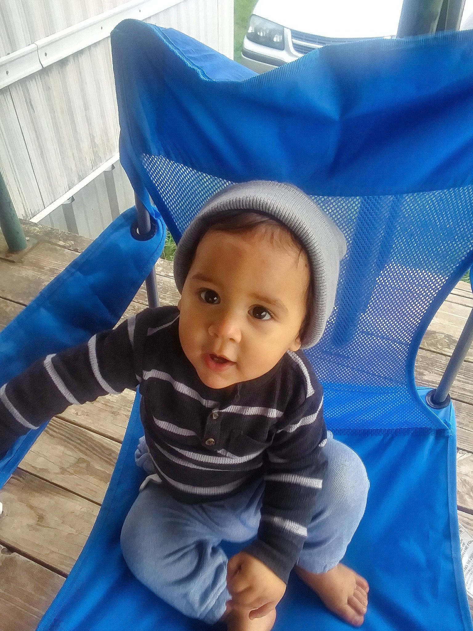 Jenson is registered to the contest to win money with this photo: baby, blue, child, person, play, skin, smile, toddler