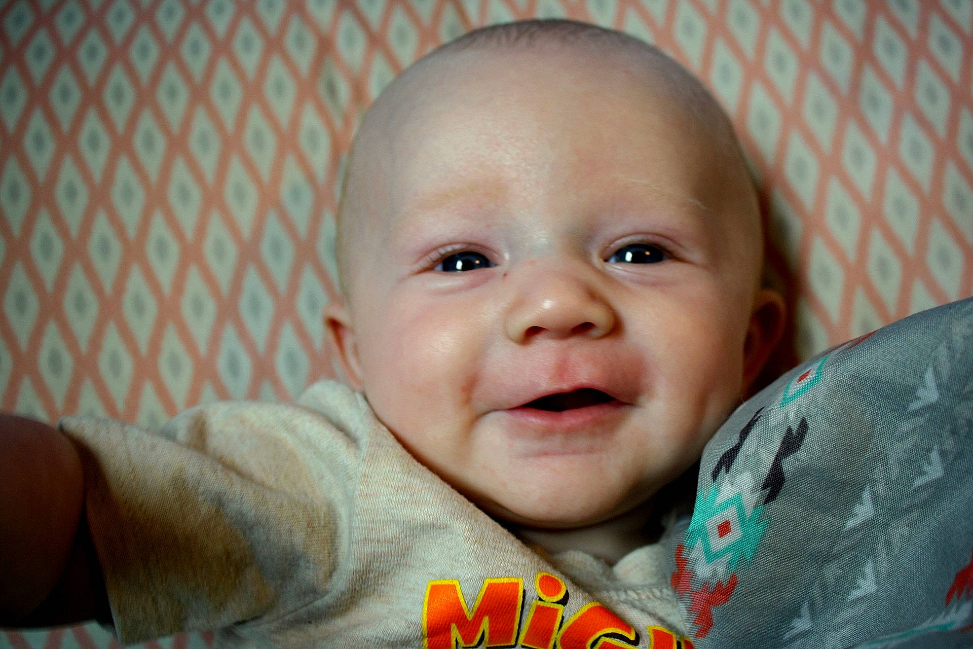 Tripp is registered to the contest to win money with this photo: boy, cheek, child, ear, eye, face, facial_expression, forehead, head, infant, laughter, lip, mouth, nose, person, skin, smile, toddler