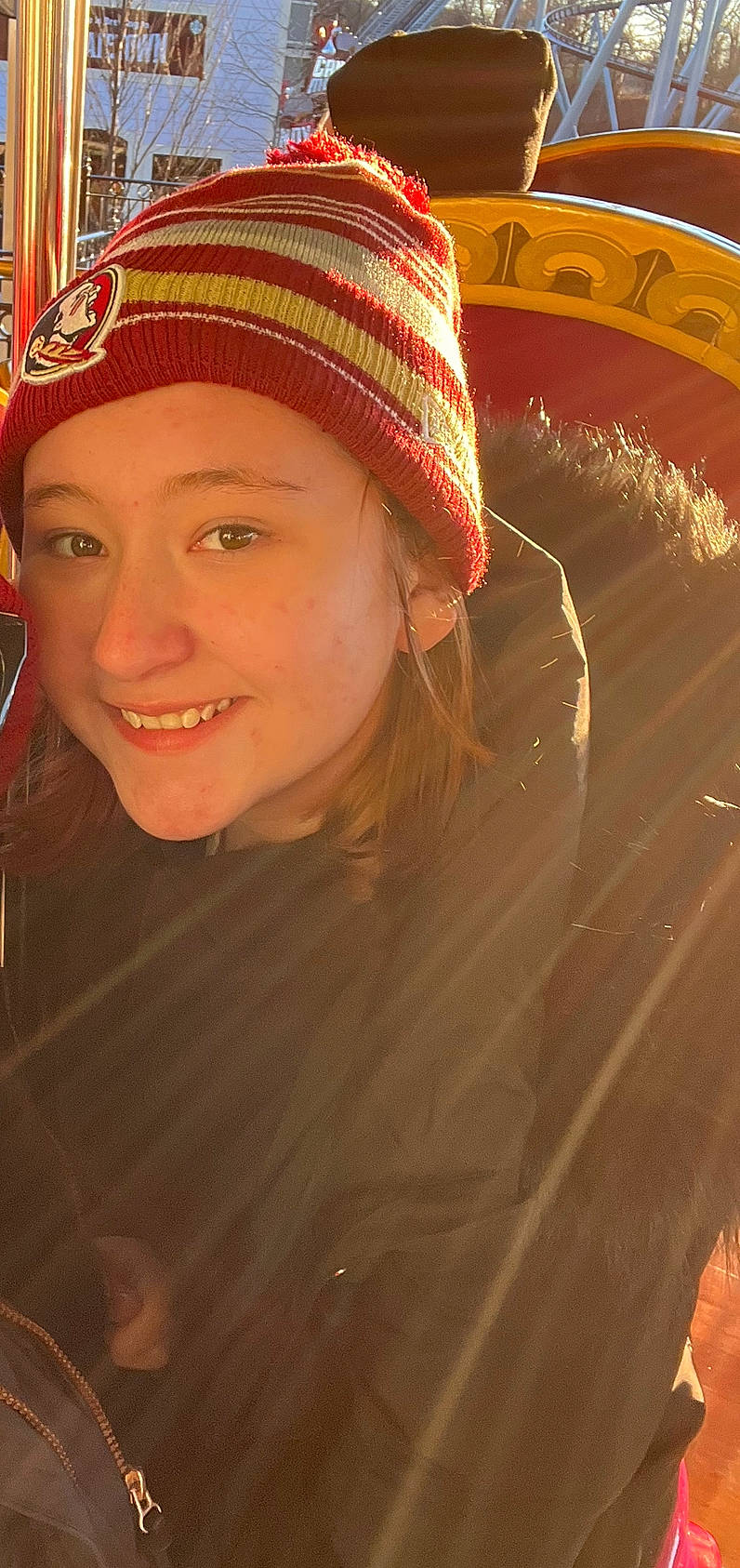 Kaitlyn joined the competition — help win amazing prizes! cap, chin, cool, earrings, eye, eyewear, fun, hairstyle, happy, headgear, headwear, jewellery, joy, knit_cap, lip, person, plant, recreation, red_hair, selfie