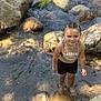 Dorothy is registered to the contest to win money with this photo: child, smiling, braided_hair, water, rocks, stream, outdoor, barefoot, sleeveless_shirt, shorts, nature, sunlight, playful, young_child, water_reflection, summer, recreation, person, happy, shallow_water
