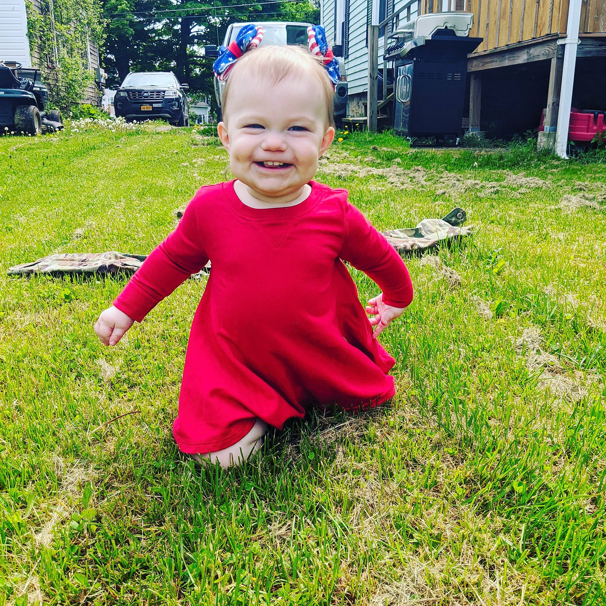 Ellen joined the competition — help win amazing prizes! backyard, child, garden, grass, joy, lawn, meadow, person, plant, play, smile, summer, toddler, yard