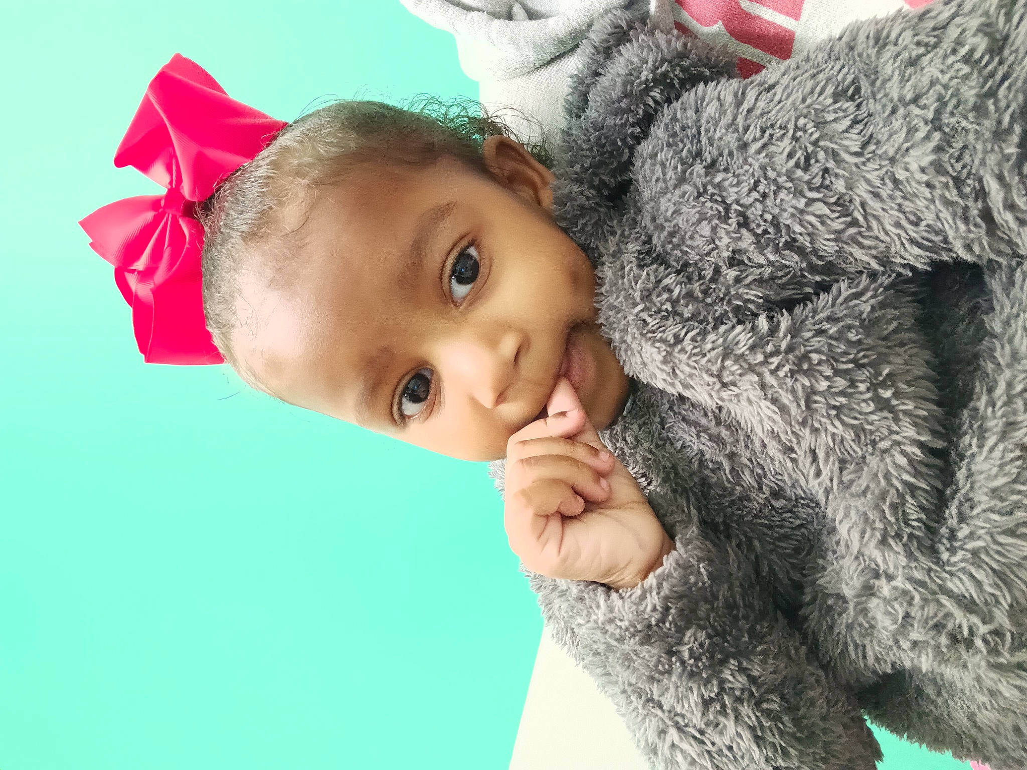 Ella-marie joined the competition — help win amazing prizes! baby, child, fashion_accessory, fur, gesture, happy, hat, headgear, mammal, nose, organism, person, petal, plush, portrait_photography, skin, stuffed_toy, toddler, toy, tree