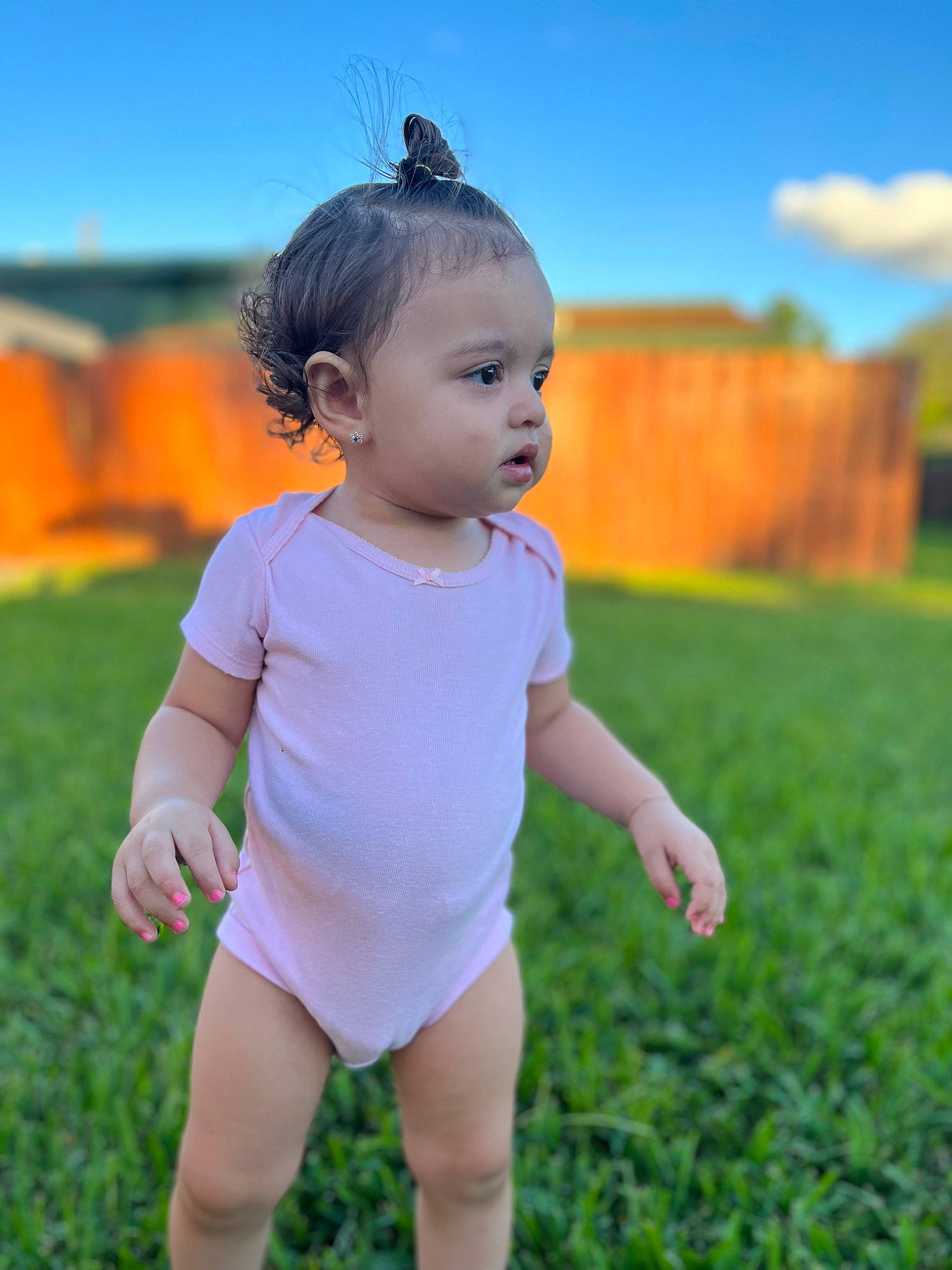 Sophia is registered to the contest to win money with this photo: baby, baby_toddler_clothing, child, cloud, electric_blue, flash_photography, fun, gesture, grass, grass_family, grassland, happy, leisure, meadow, people_in_nature, person, plant, sky, sleeve, sunlight