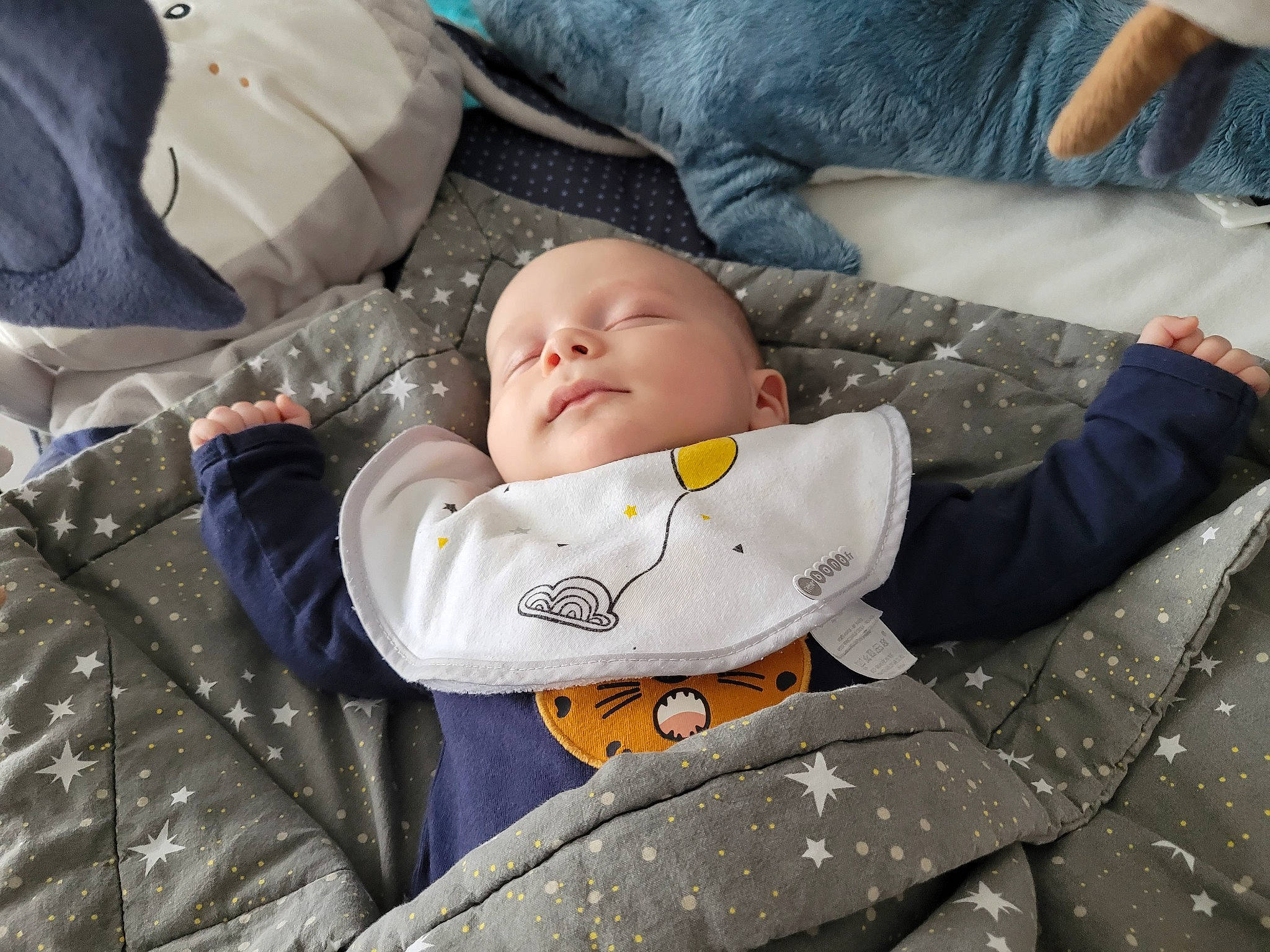 Erwan participe au concours pour gagner de l'argent avec cette photo : baby, baby_carriage, baby_products, baby_safety, baby_toddler_clothing, child, comfort, linens, nap, pattern, person, sitting, sleep, sleeve, toddler, winter