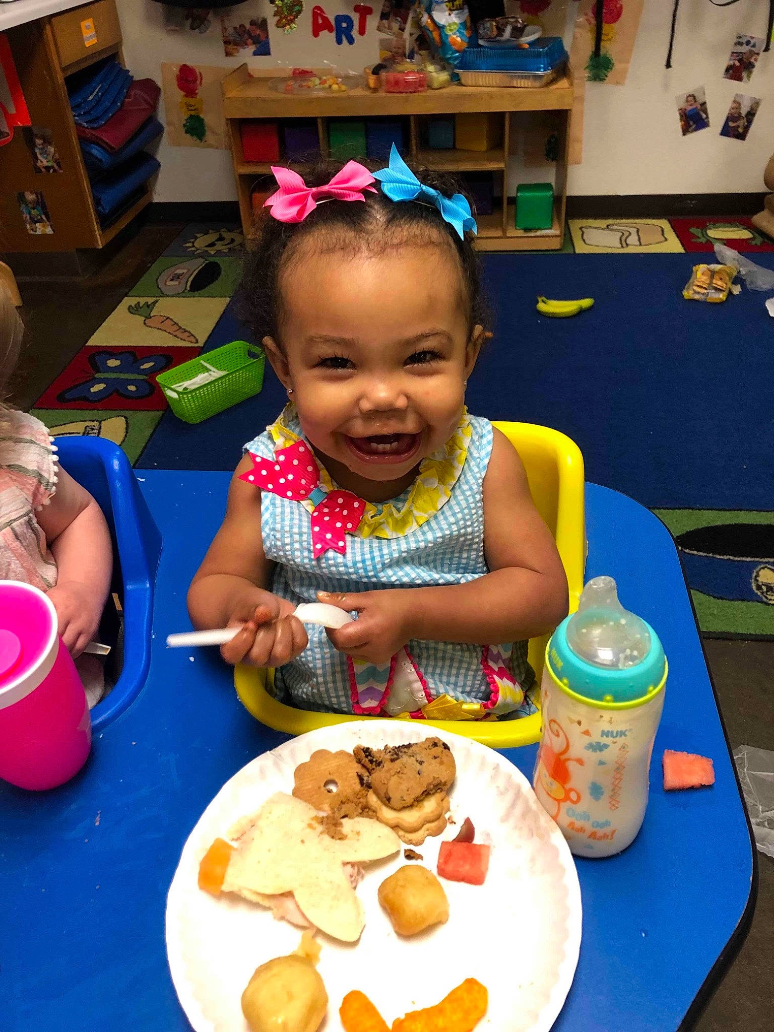 Maliah is registered to the contest to win money with this photo: breakfast, brunch, child, comfort_food, cuisine, dish, eating, fast_food, food, joy, junk_food, kids_meal, kindergarten, lunch, meal, party, person, play, school, snack